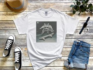 Raccoon At The Skatepark funny shirt - photo 1