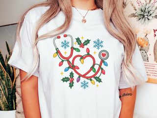 Christmas Stethoscope Heart Lights funny shirt - photo 1