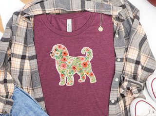 Australian Doodle Floral Silhouette doodle dog shirt - photo 6