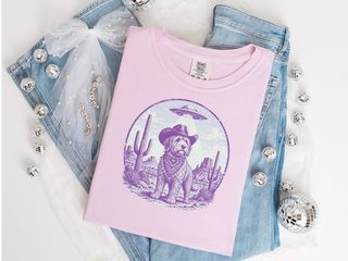 Vintage Goldendoodle Ufo doodle dog shirt - photo 4
