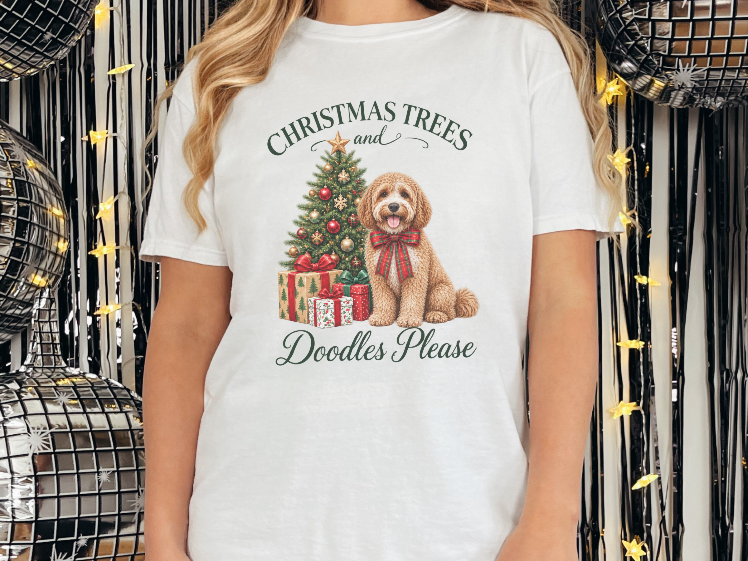 Cavapoo Christmas Tree doodle dog shirt - photo 3