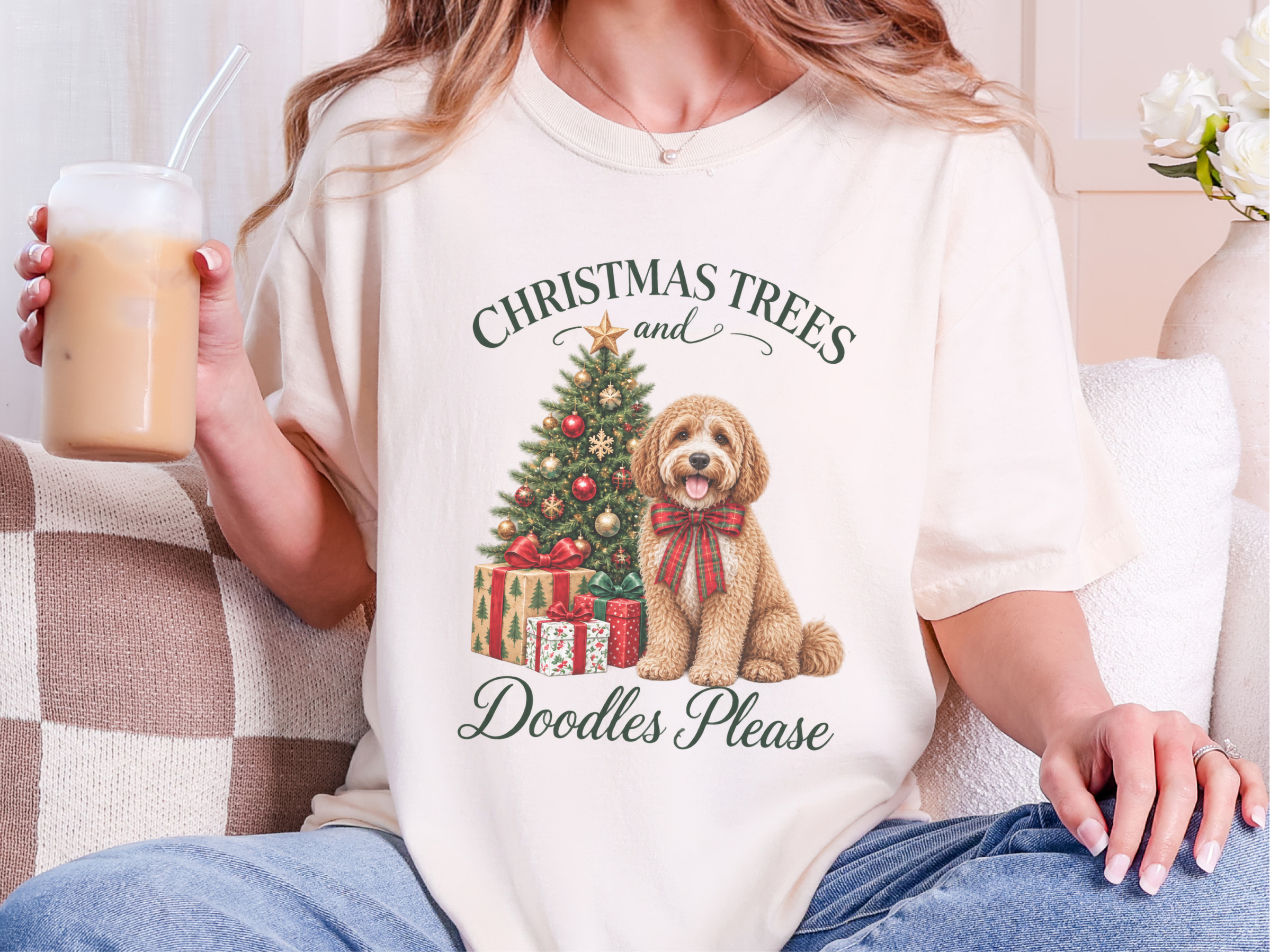 Cavapoo Christmas Tree doodle dog shirt - photo 8