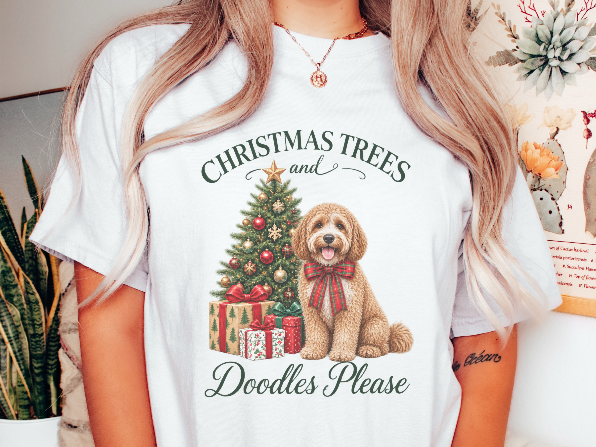 Cavapoo Christmas Tree doodle dog shirt - photo 1