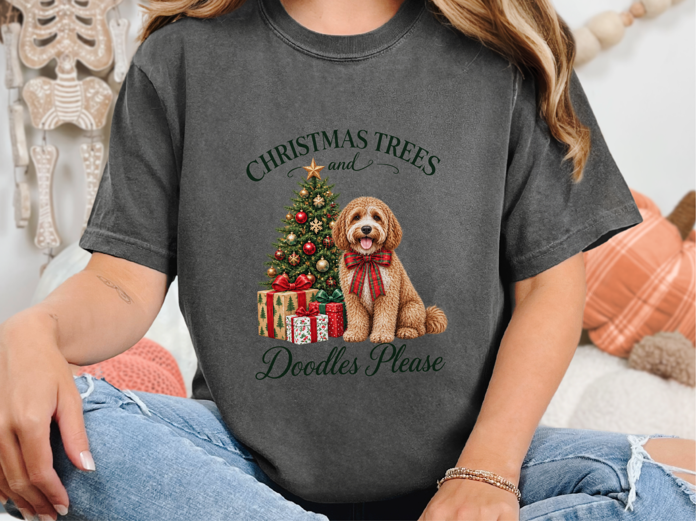Cavapoo Christmas Tree doodle dog shirt - photo 4