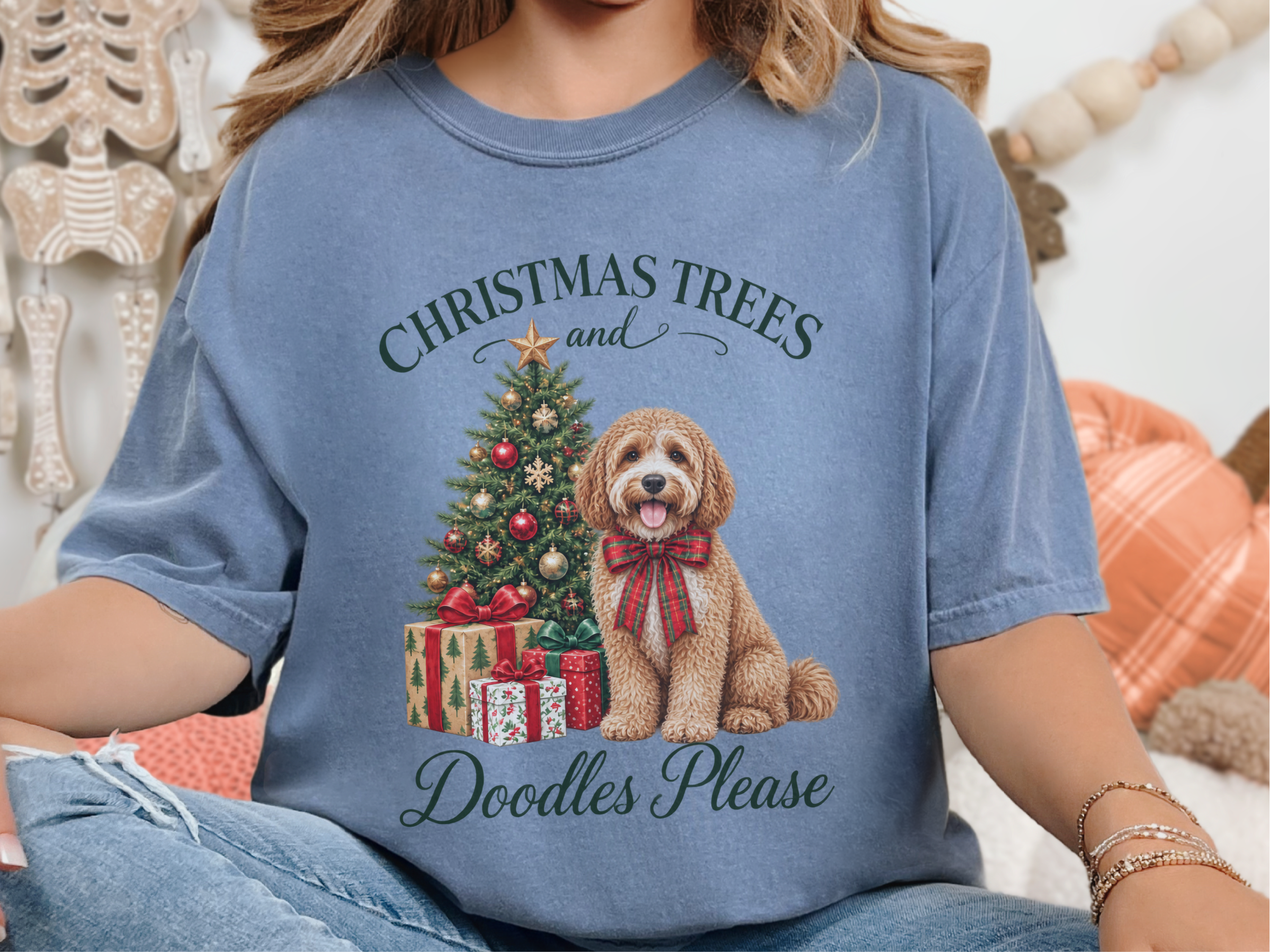 Cavapoo Christmas Tree doodle dog shirt - photo 6