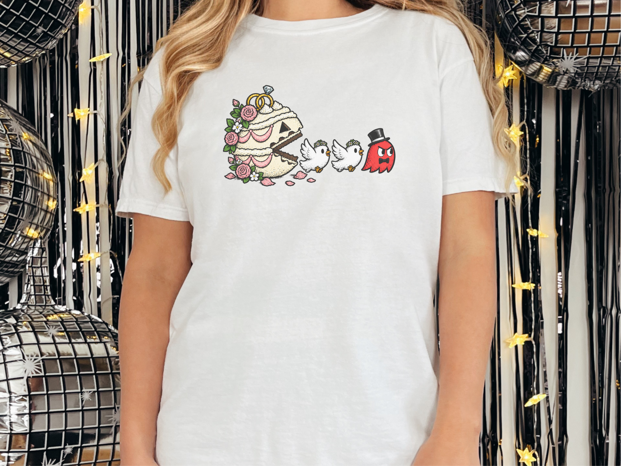 Wedding Cake Doves Arcade funny shirt - photo 2