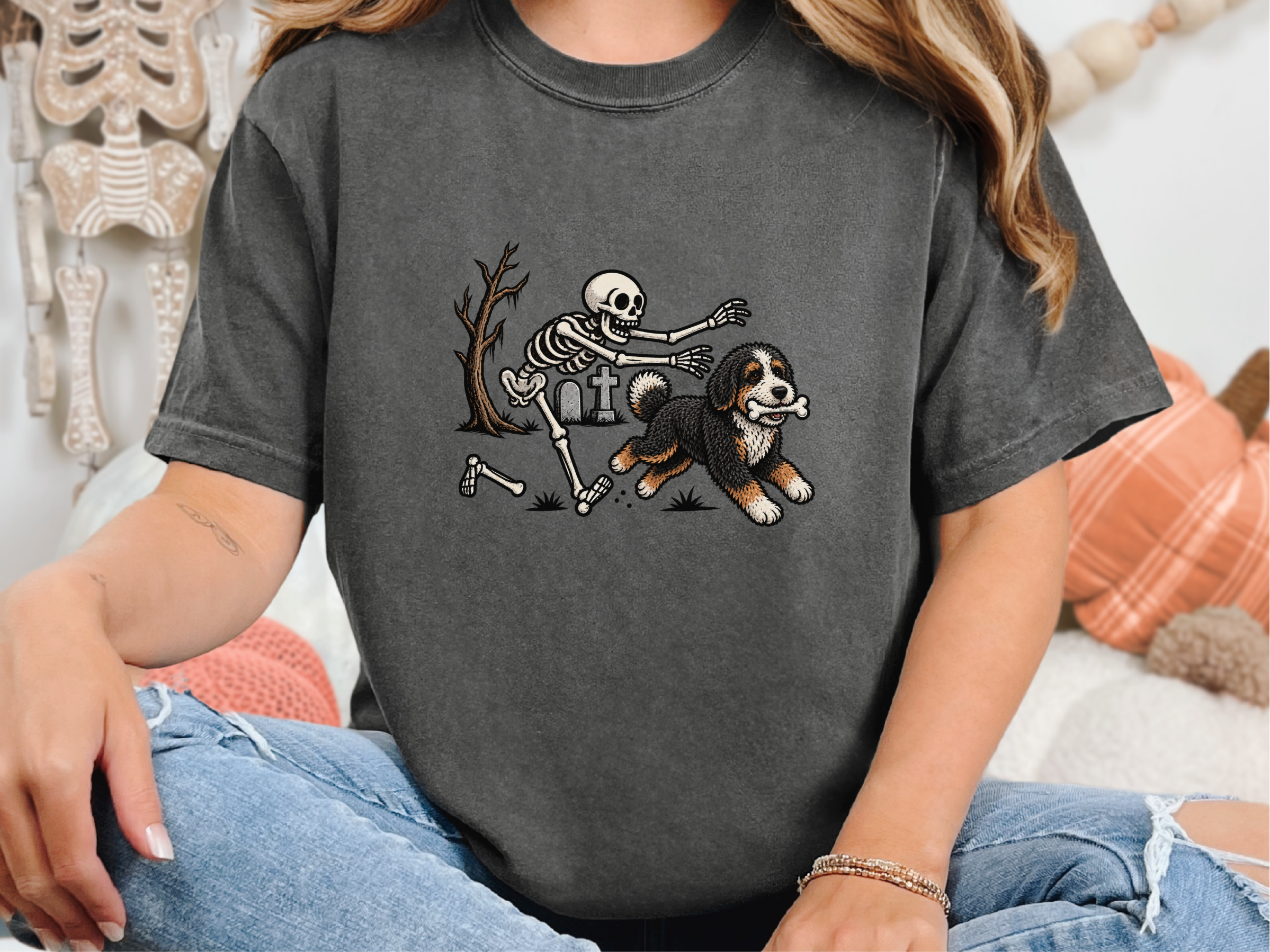 Bernedoodle Skeleton Bone Thief doodle dog shirt - photo 6
