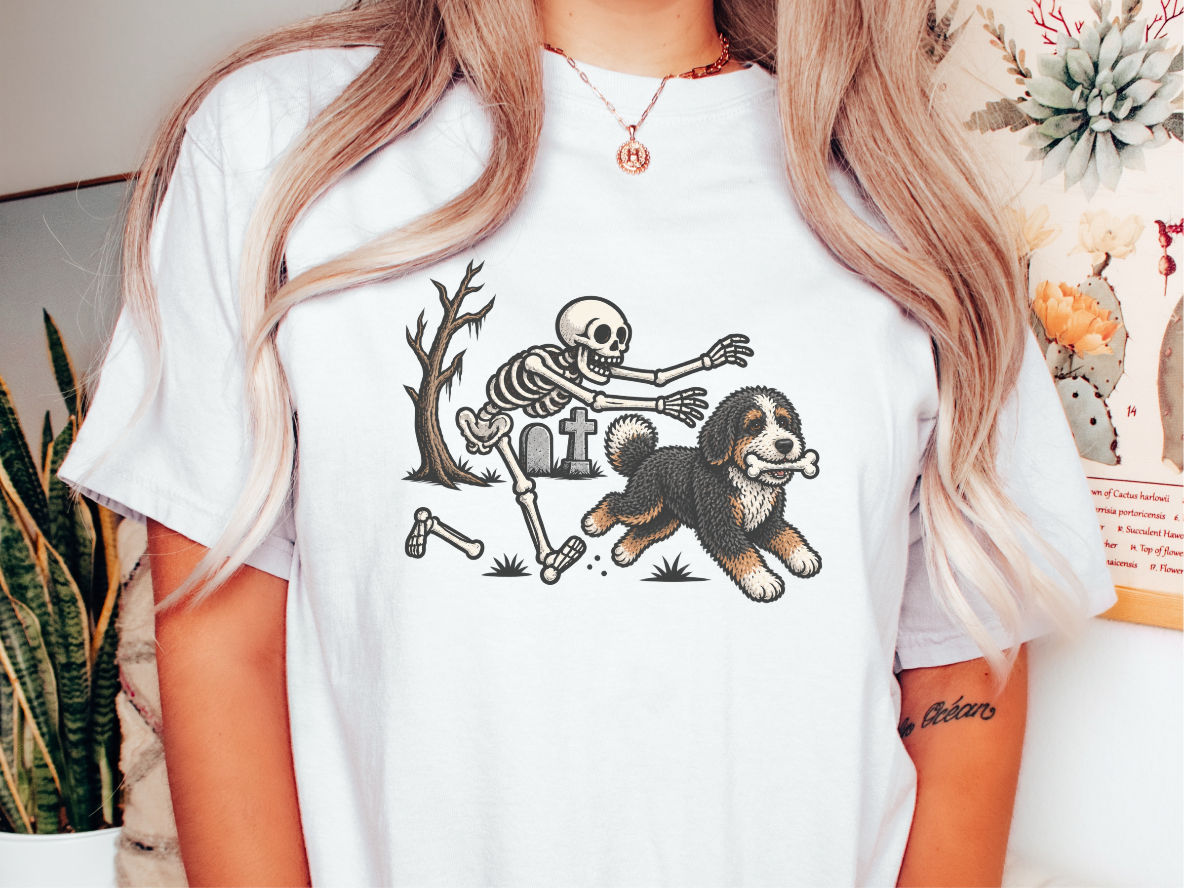 Bernedoodle Skeleton Bone Thief doodle dog shirt - photo 1
