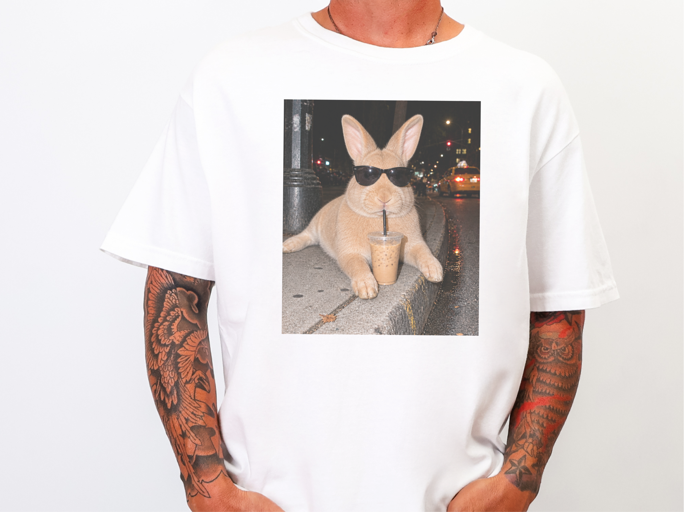 Cool Bunny Sunglasses Iced Coffee funny shirt - photo 3