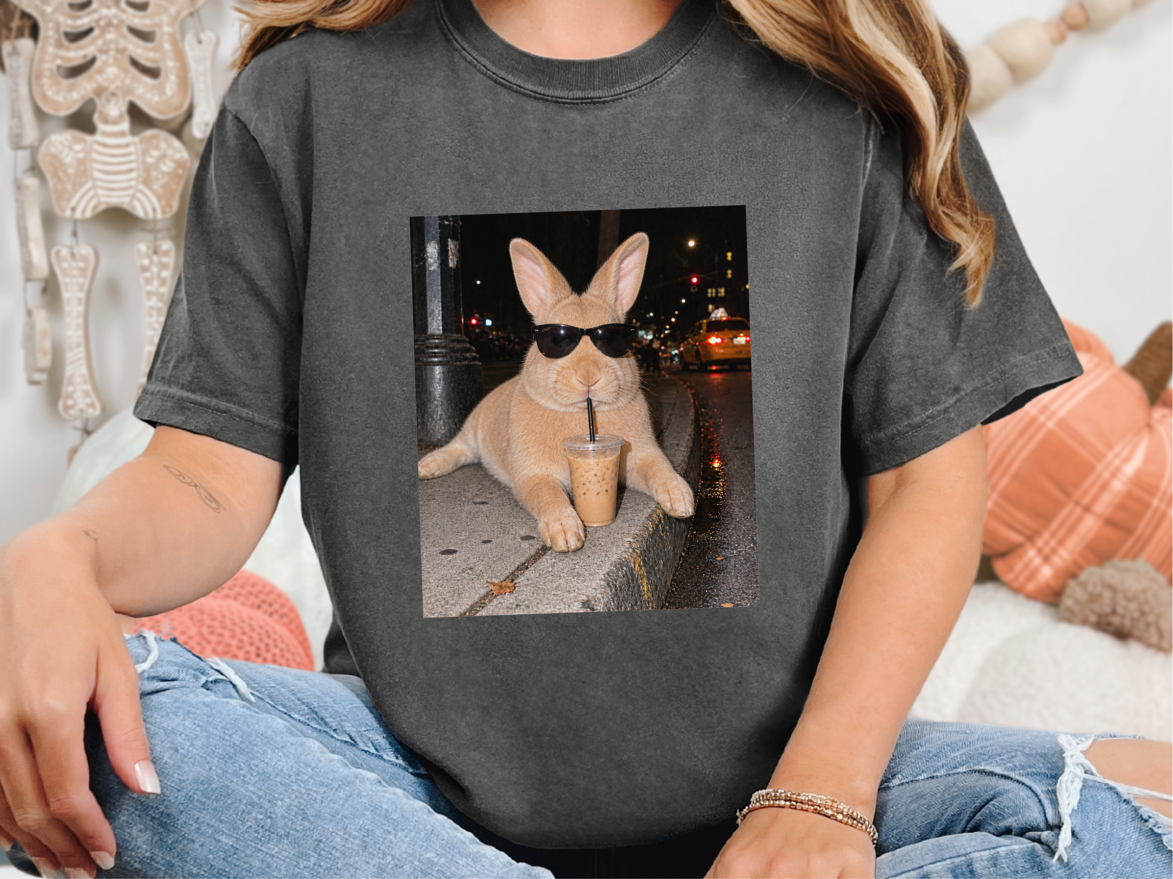 Cool Bunny Sunglasses Iced Coffee funny shirt - photo 5