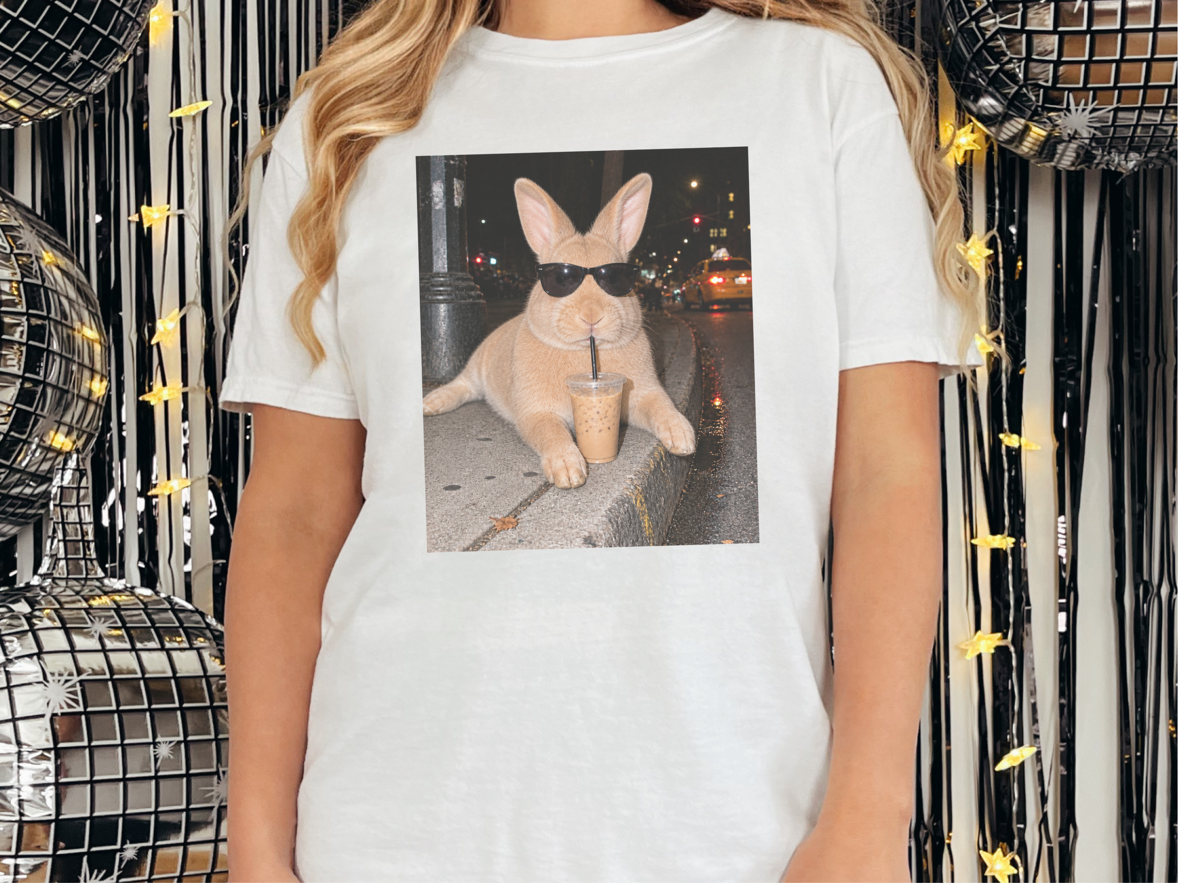 Cool Bunny Sunglasses Iced Coffee funny shirt - photo 2