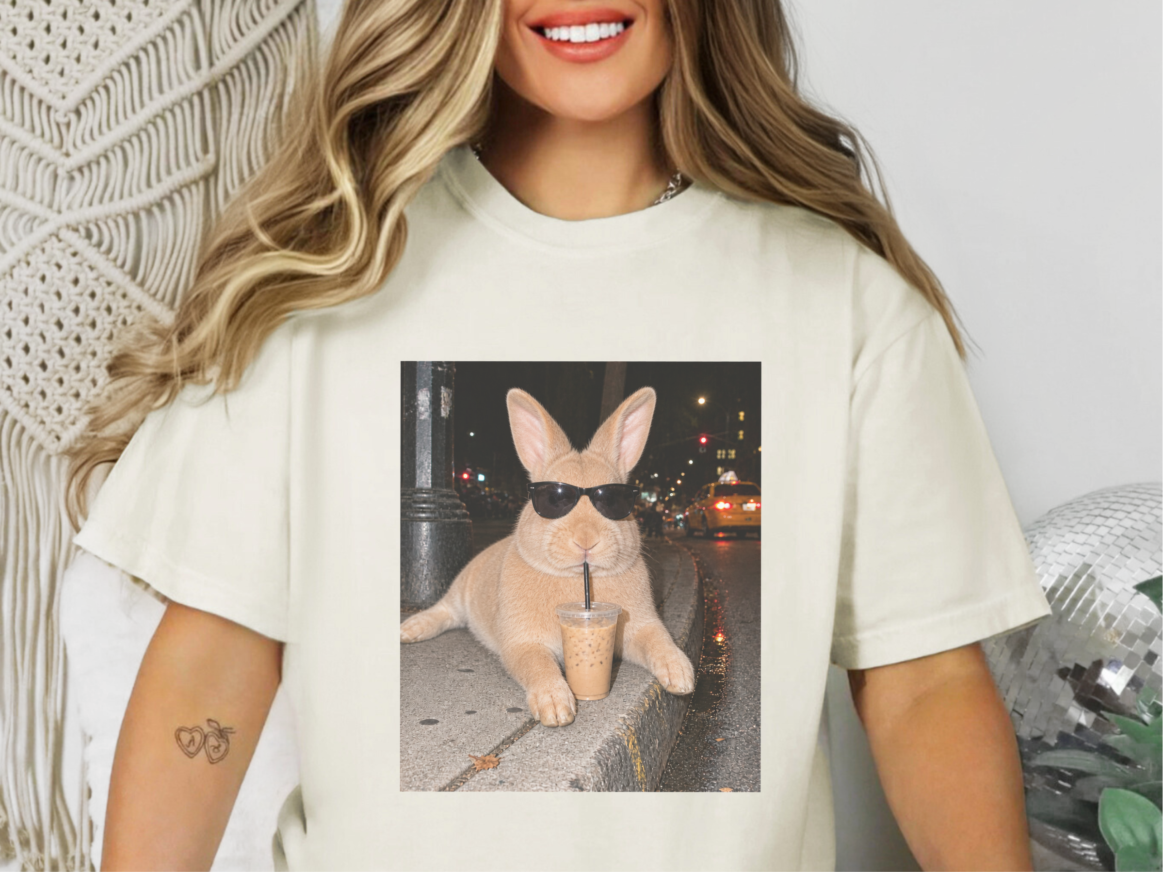 Cool Bunny Sunglasses Iced Coffee funny shirt - photo 8