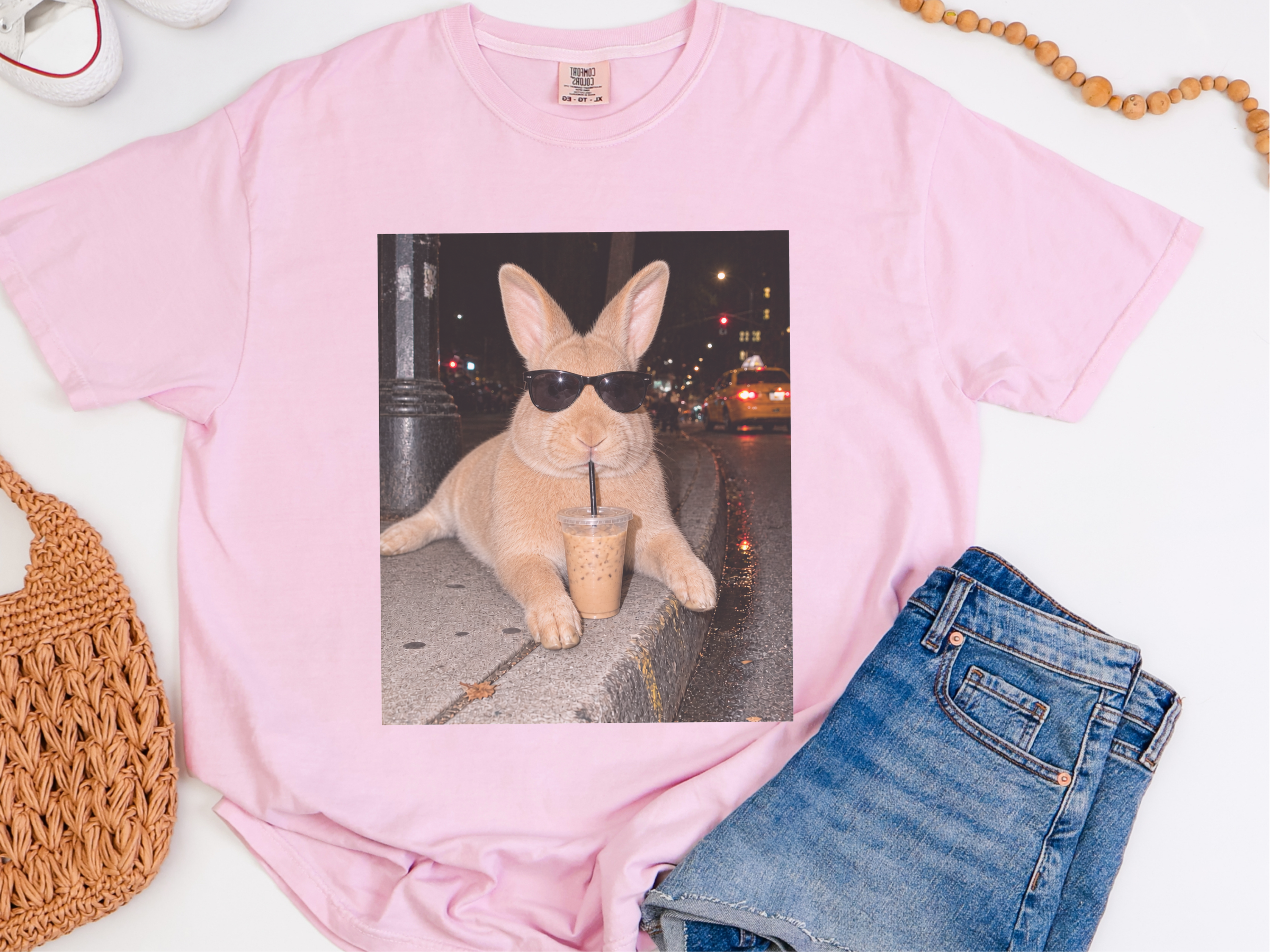 Cool Bunny Sunglasses Iced Coffee funny shirt - photo 6