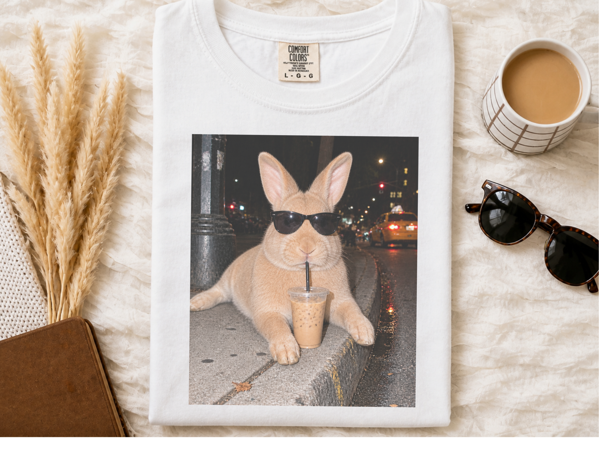Cool Bunny Sunglasses Iced Coffee funny shirt - photo 1