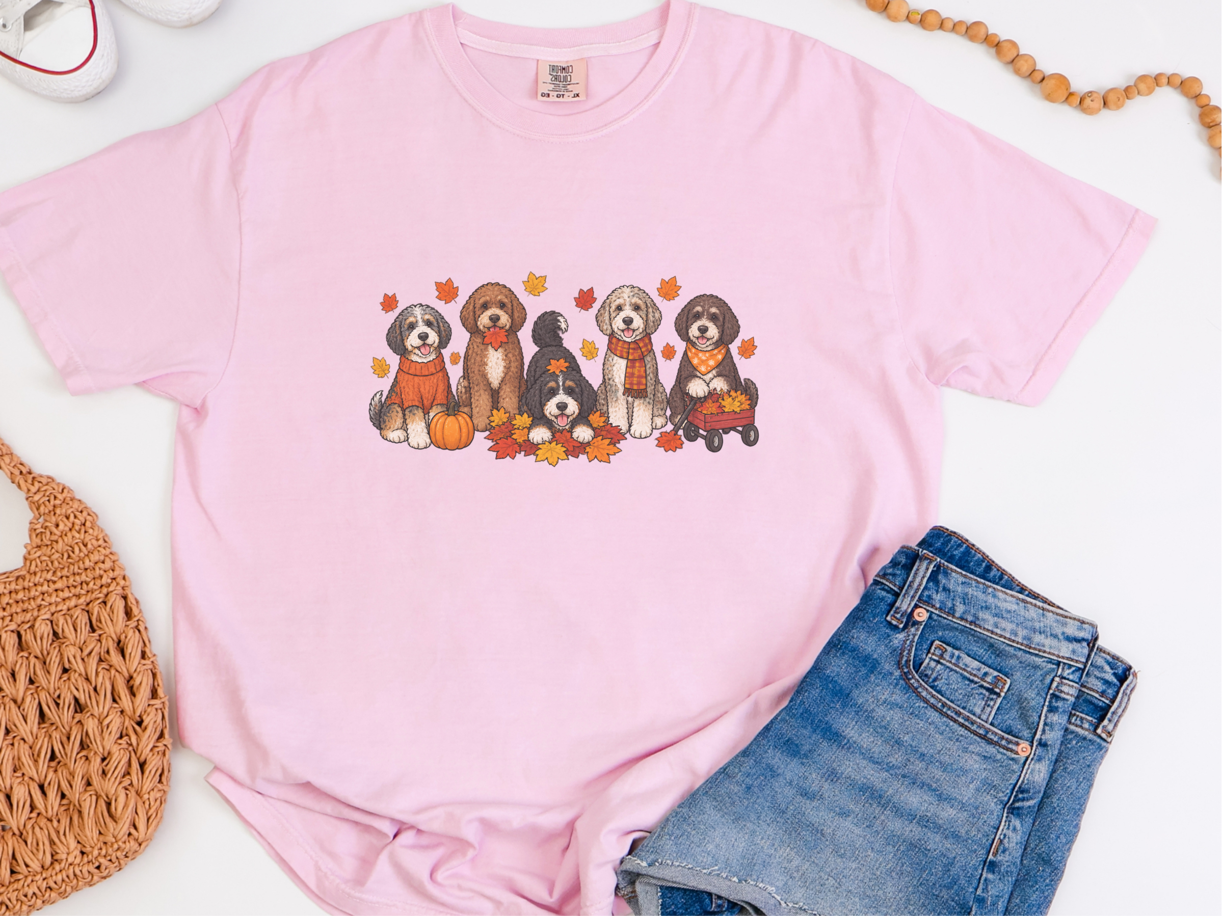 Aussiedoodle Fall Activities Lineup doodle dog shirt - photo 4