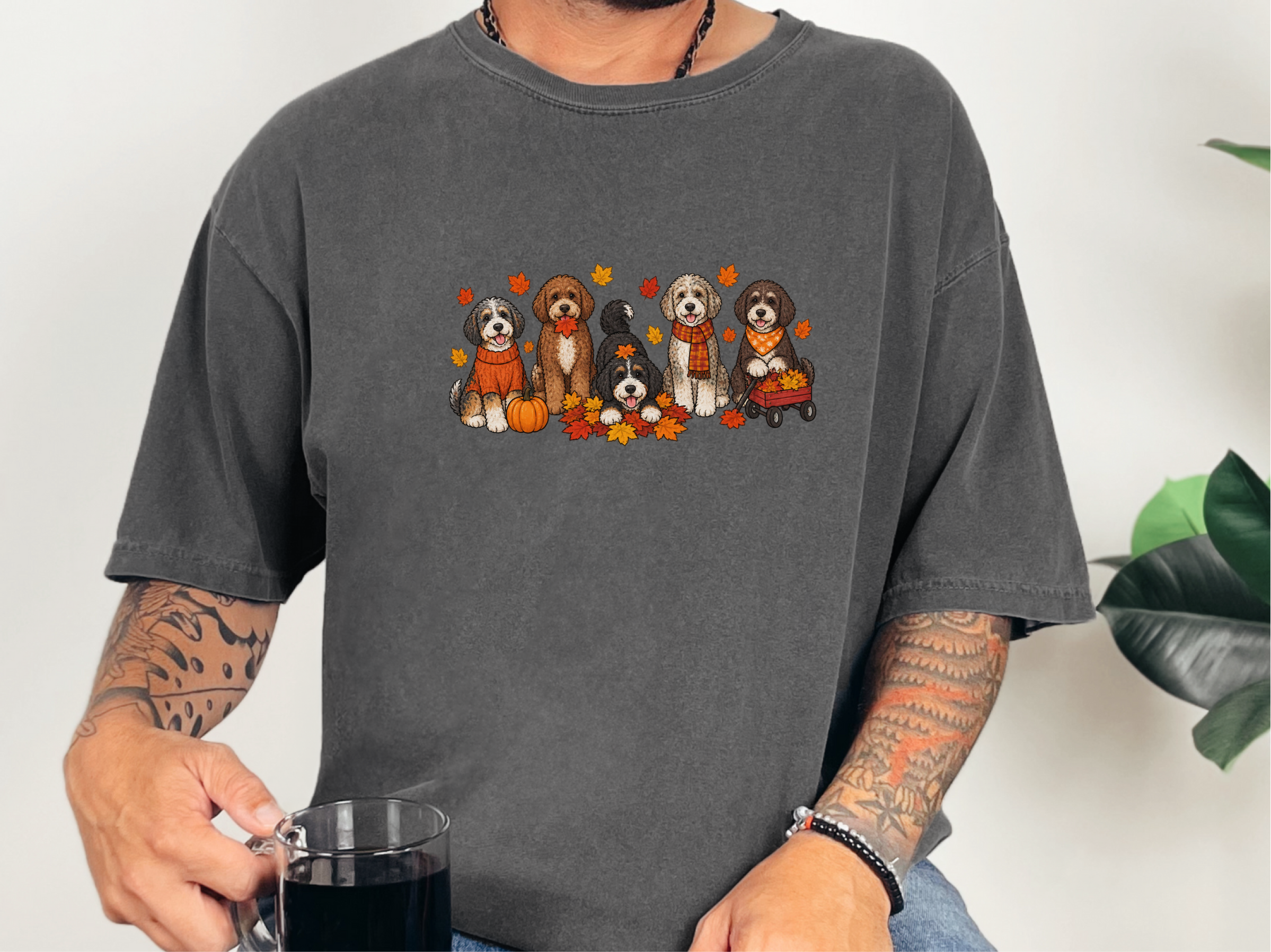 Aussiedoodle Fall Activities Lineup doodle dog shirt - photo 3