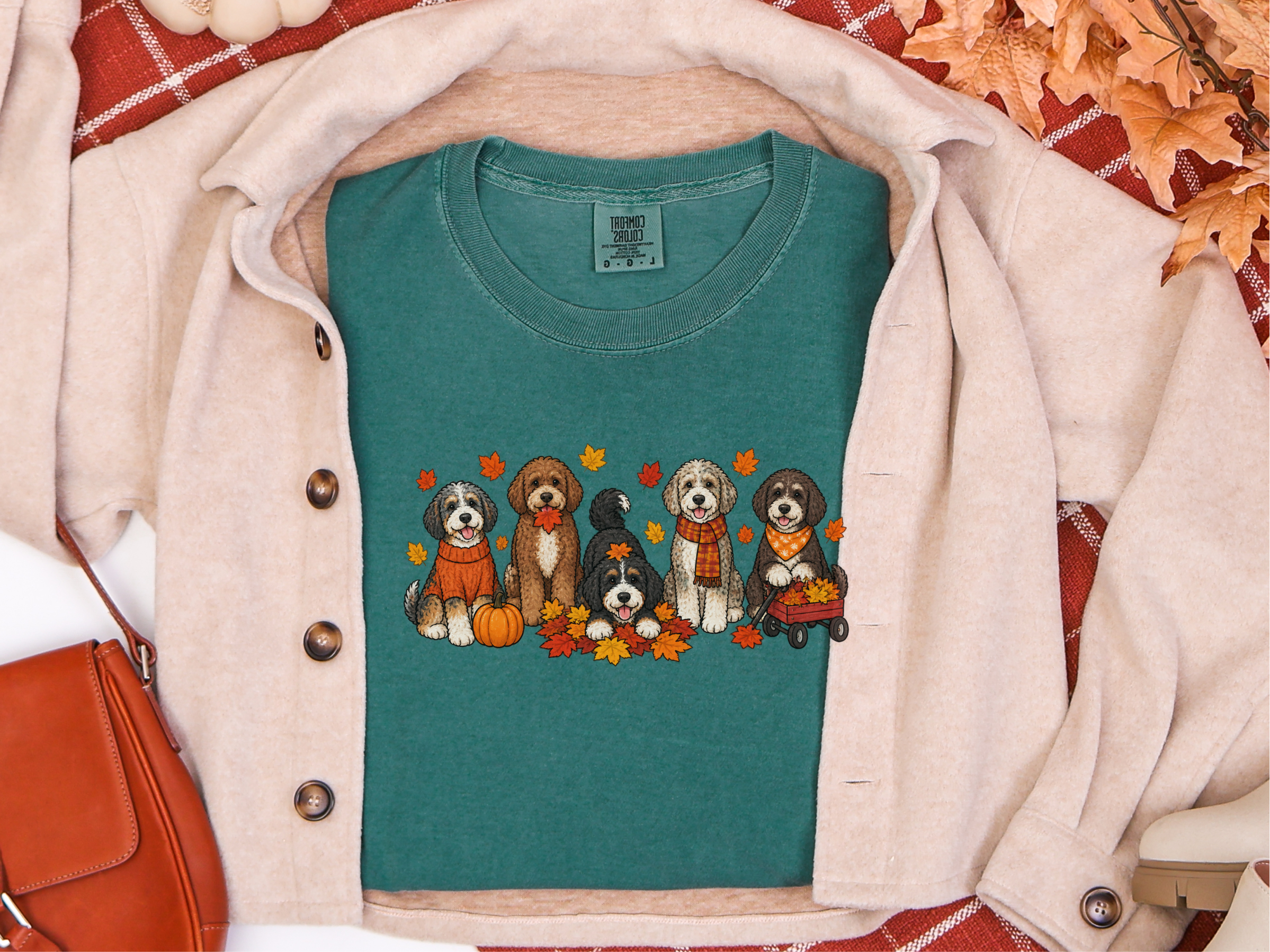 Aussiedoodle Fall Activities Lineup doodle dog shirt - photo 7
