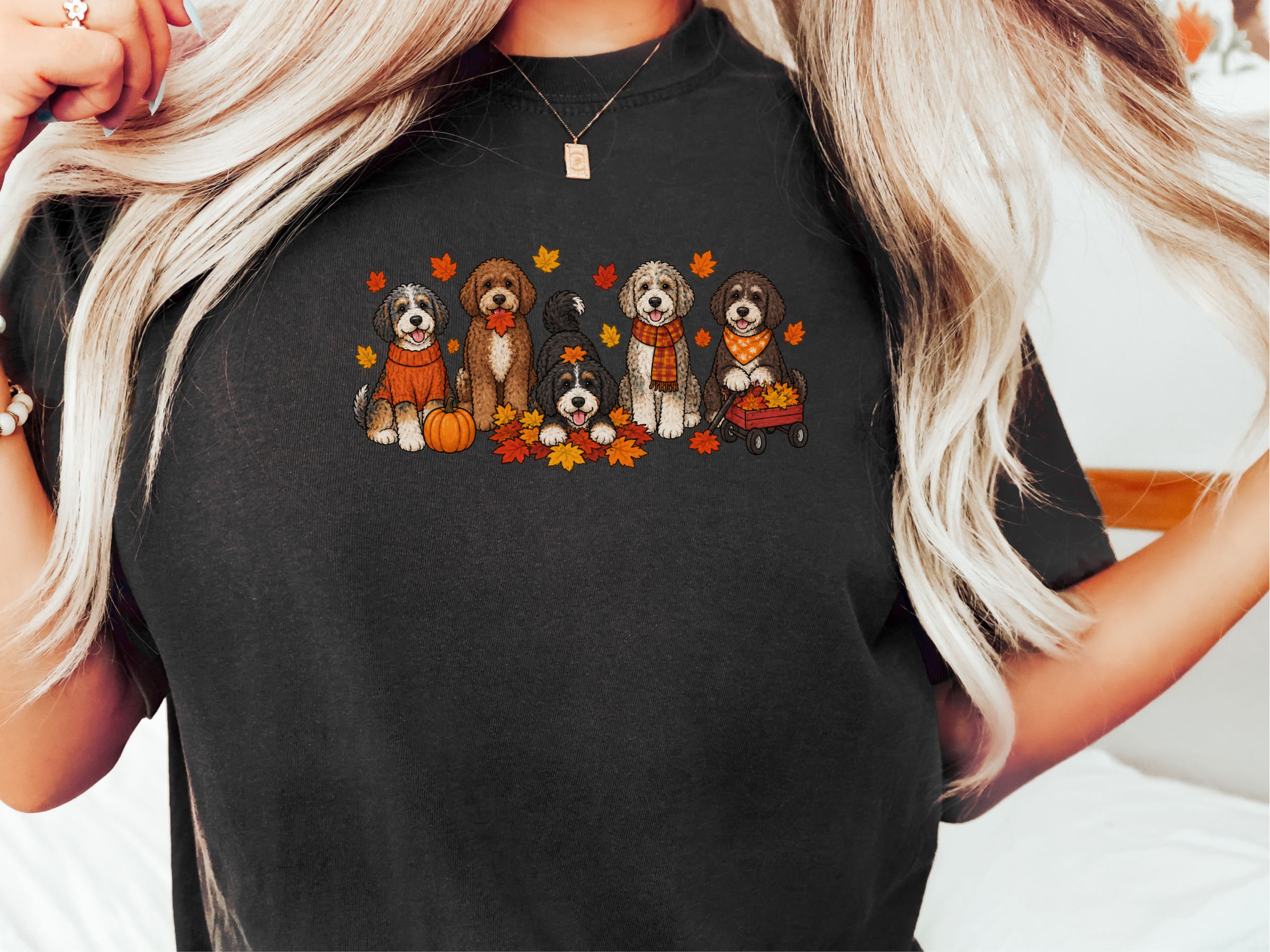 Aussiedoodle Fall Activities Lineup doodle dog shirt - photo 1