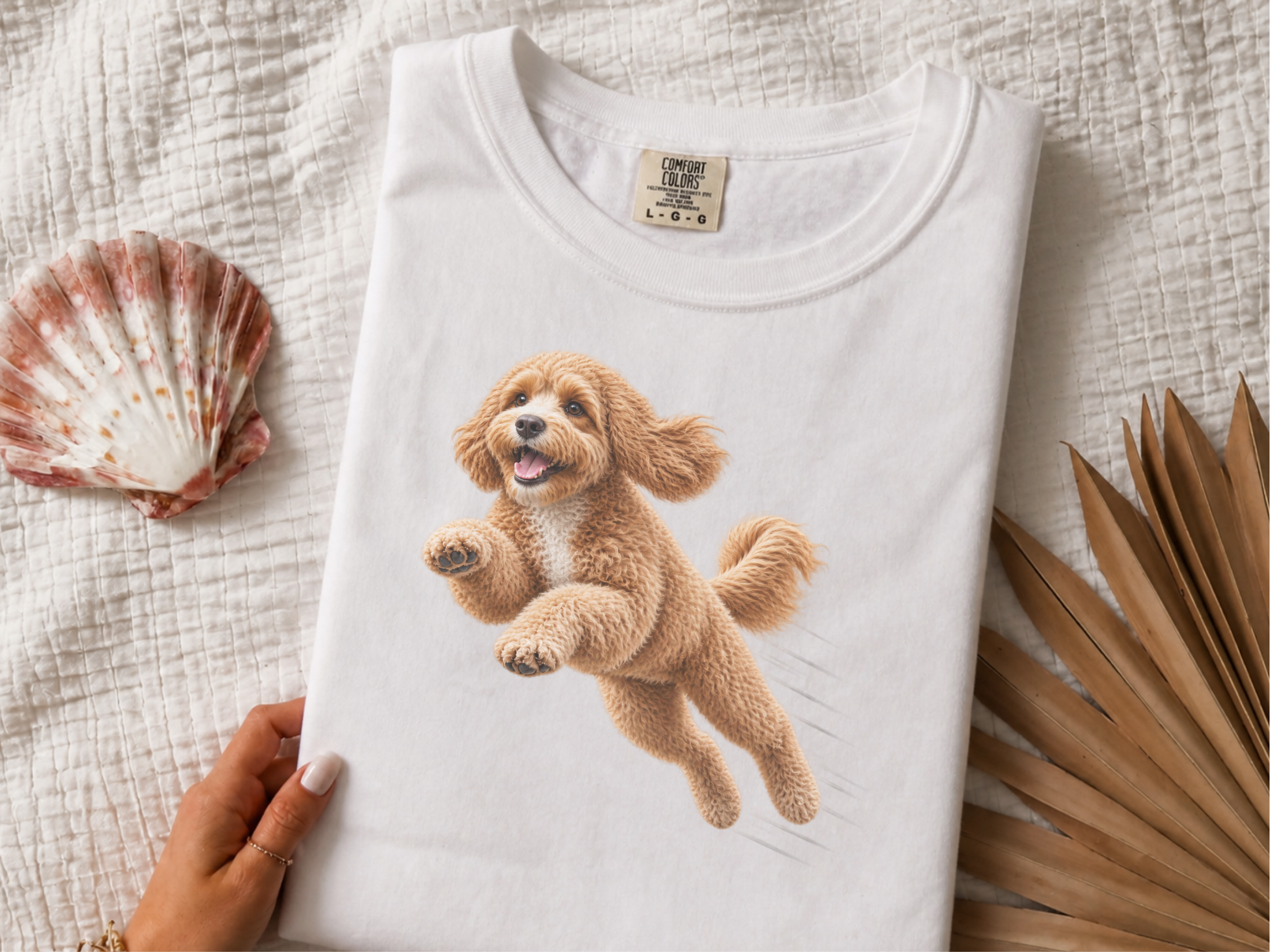 Flying Cavapoo Speed Lines doodle dog shirt - photo 1