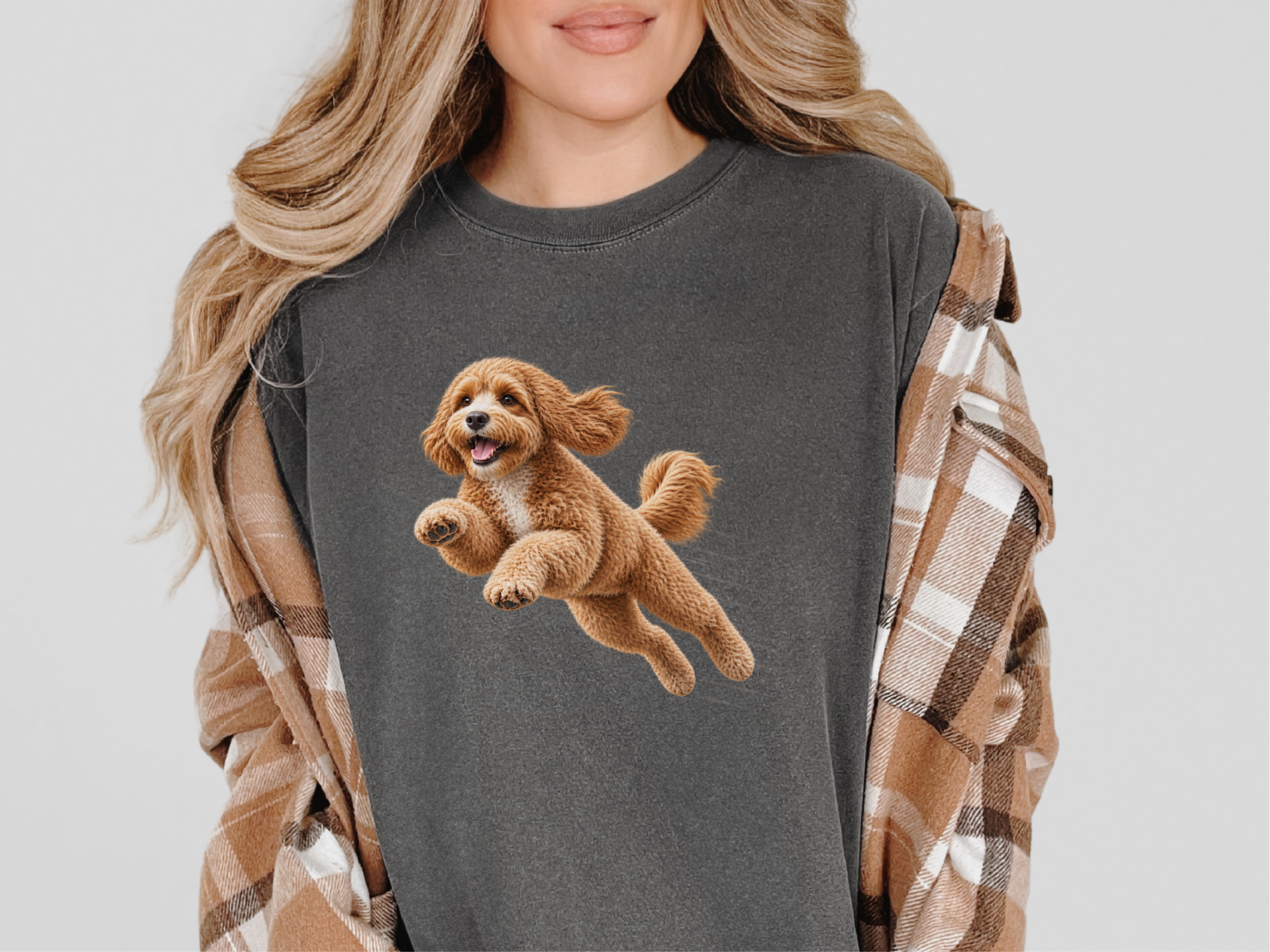 Flying Cavapoo Speed Lines doodle dog shirt - photo 5