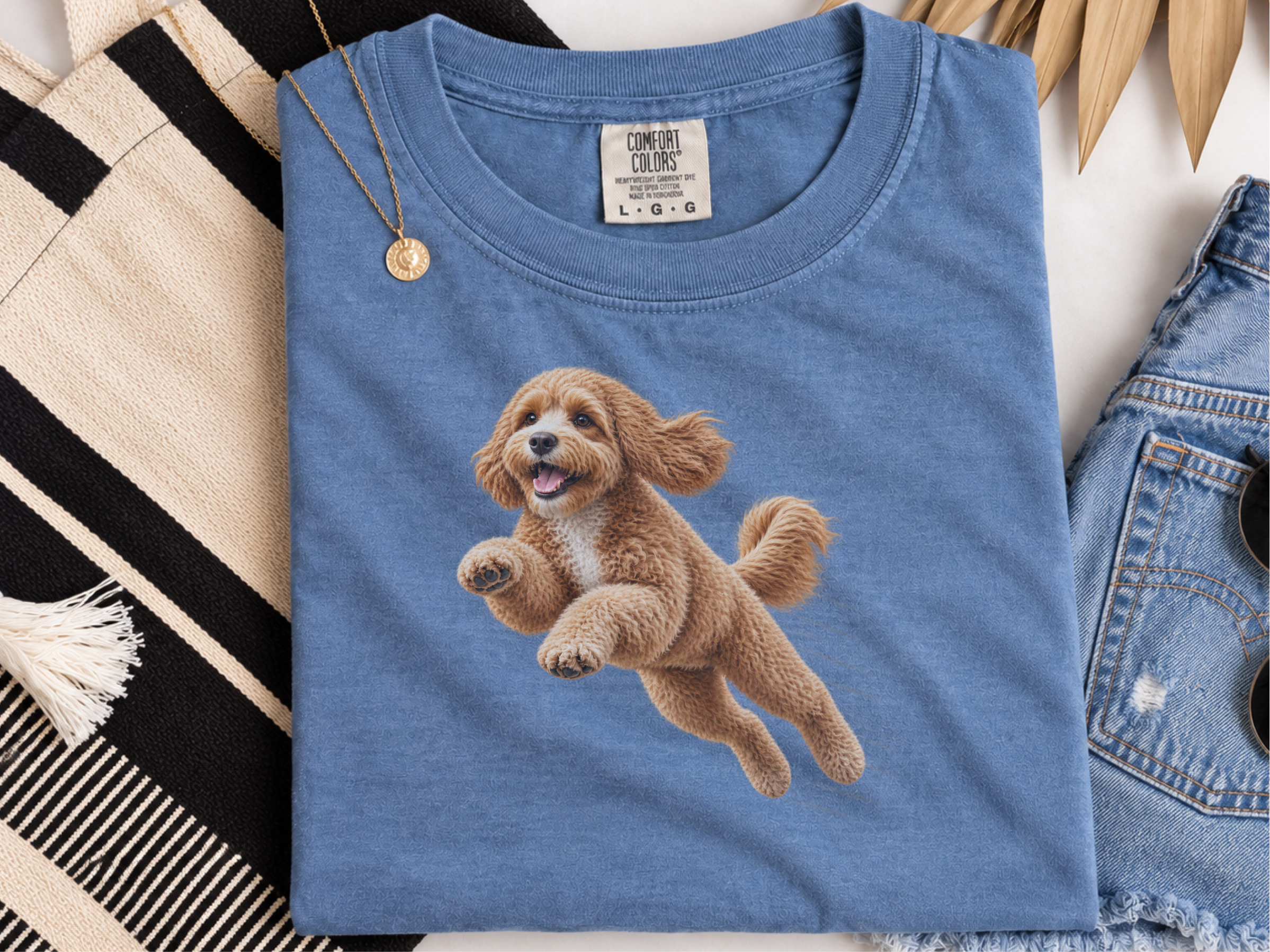 Flying Cavapoo Speed Lines doodle dog shirt - photo 7