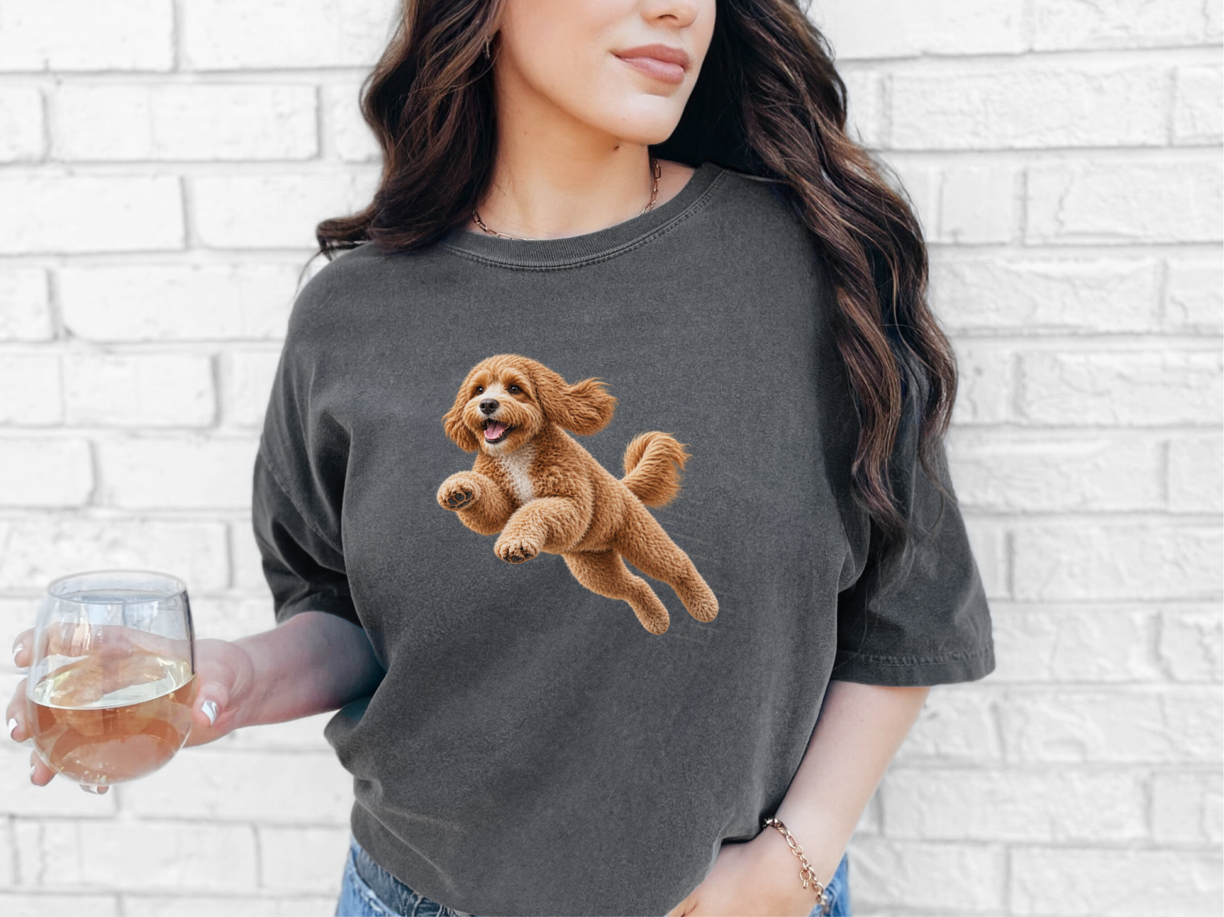 Flying Cavapoo Speed Lines doodle dog shirt - photo 6