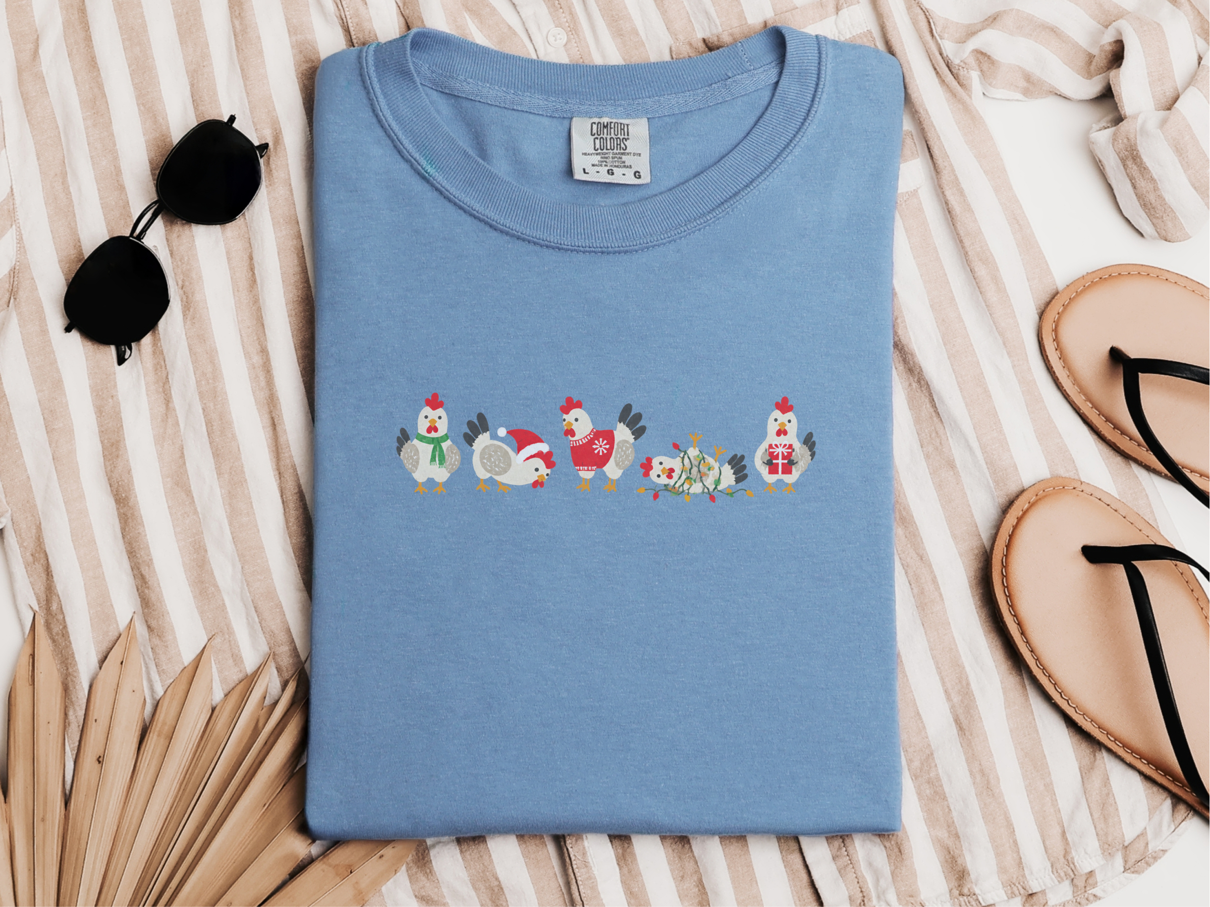 Festive Christmas Lineup Chickens funny shirt - photo 7