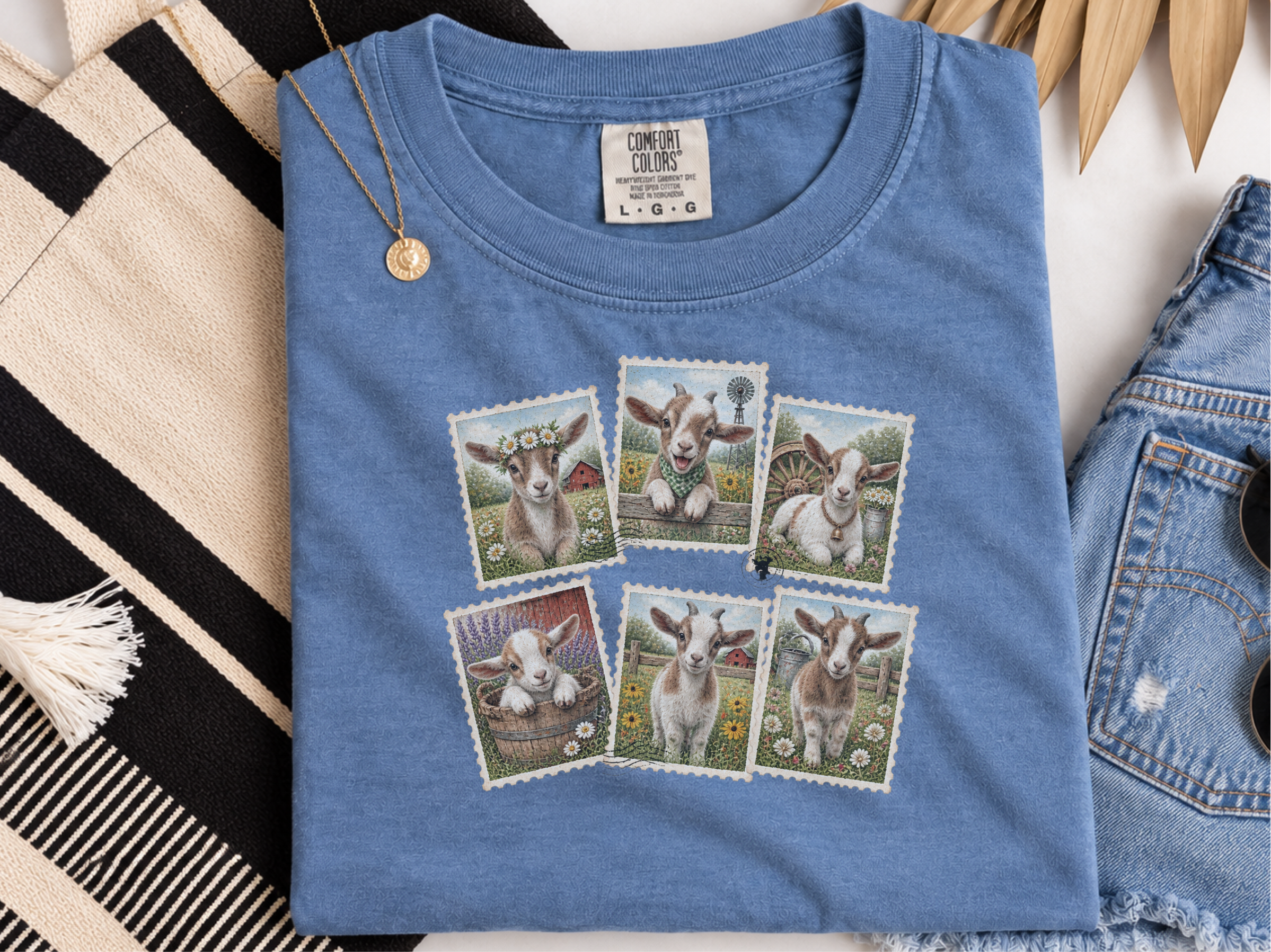 Vintage Stamp Goat Collage funny shirt - photo 6
