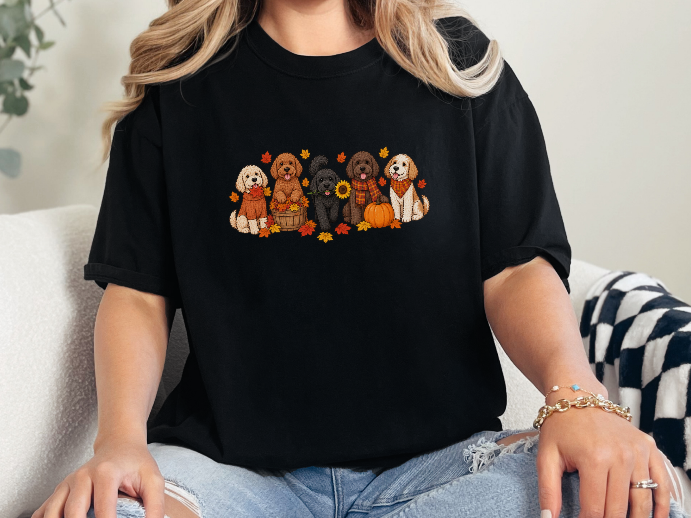 Autumn Cockapoo Dog Lineup doodle dog shirt - photo 3