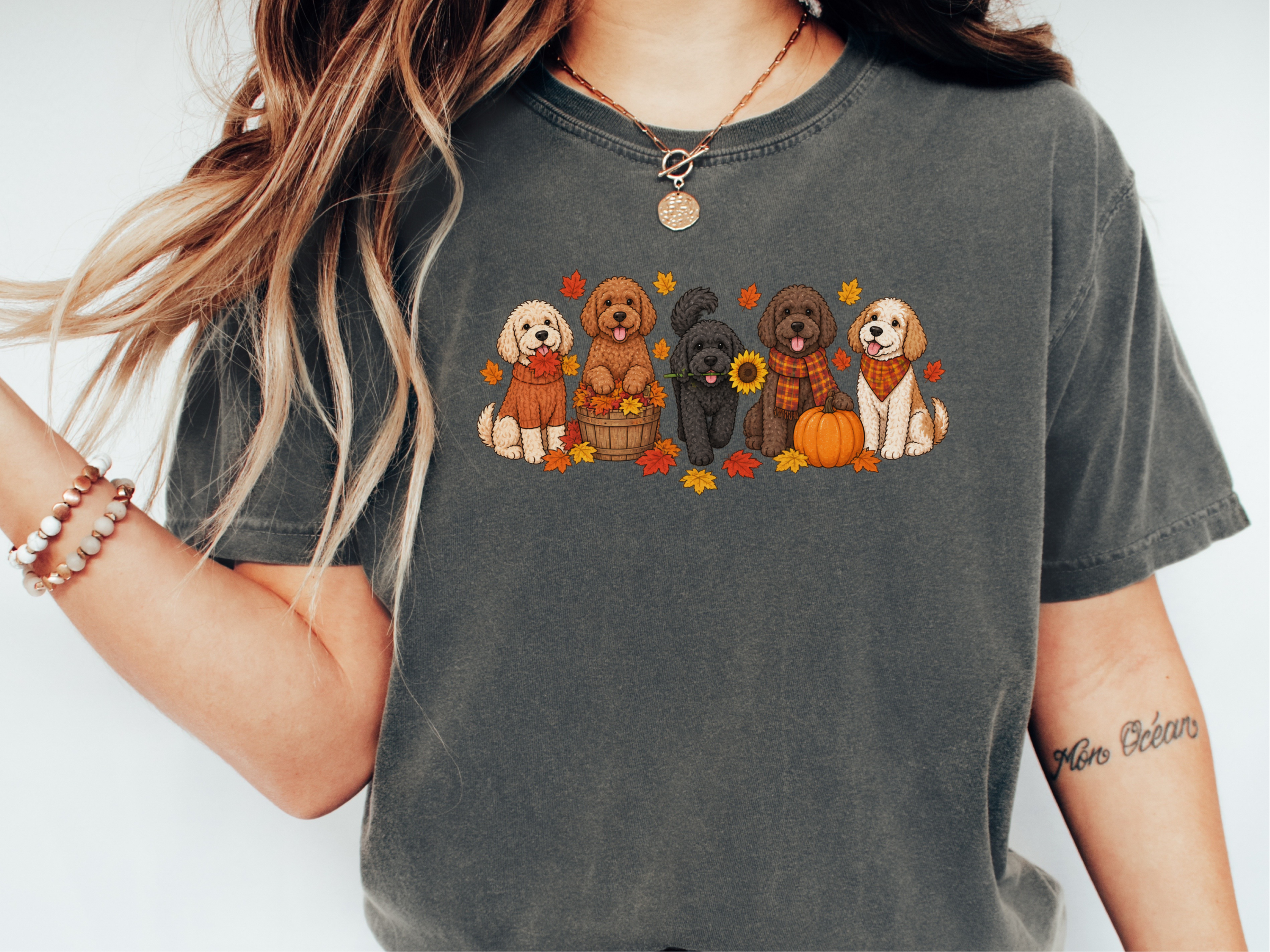 Autumn Cockapoo Dog Lineup doodle dog shirt - photo 1