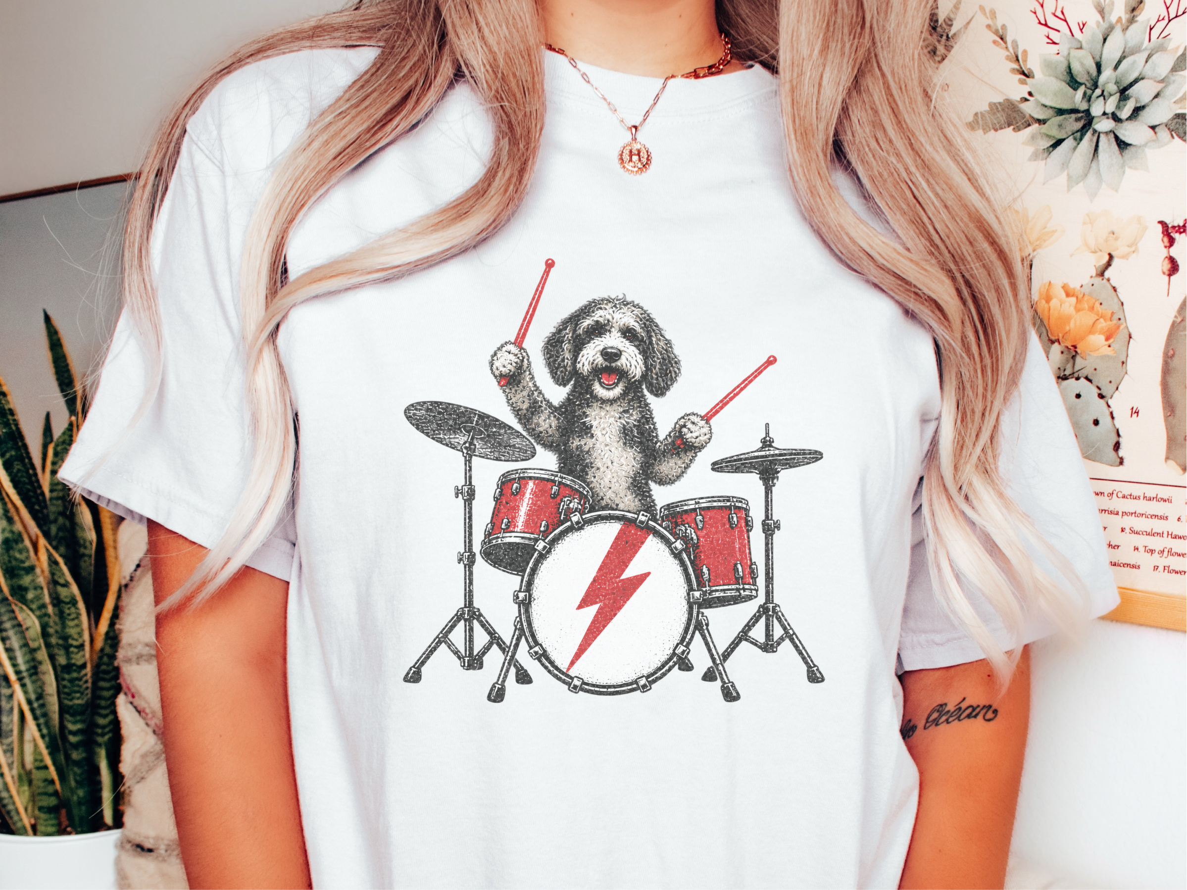 Aussiedoodle Rock Drummer Dog doodle dog shirt - photo 1