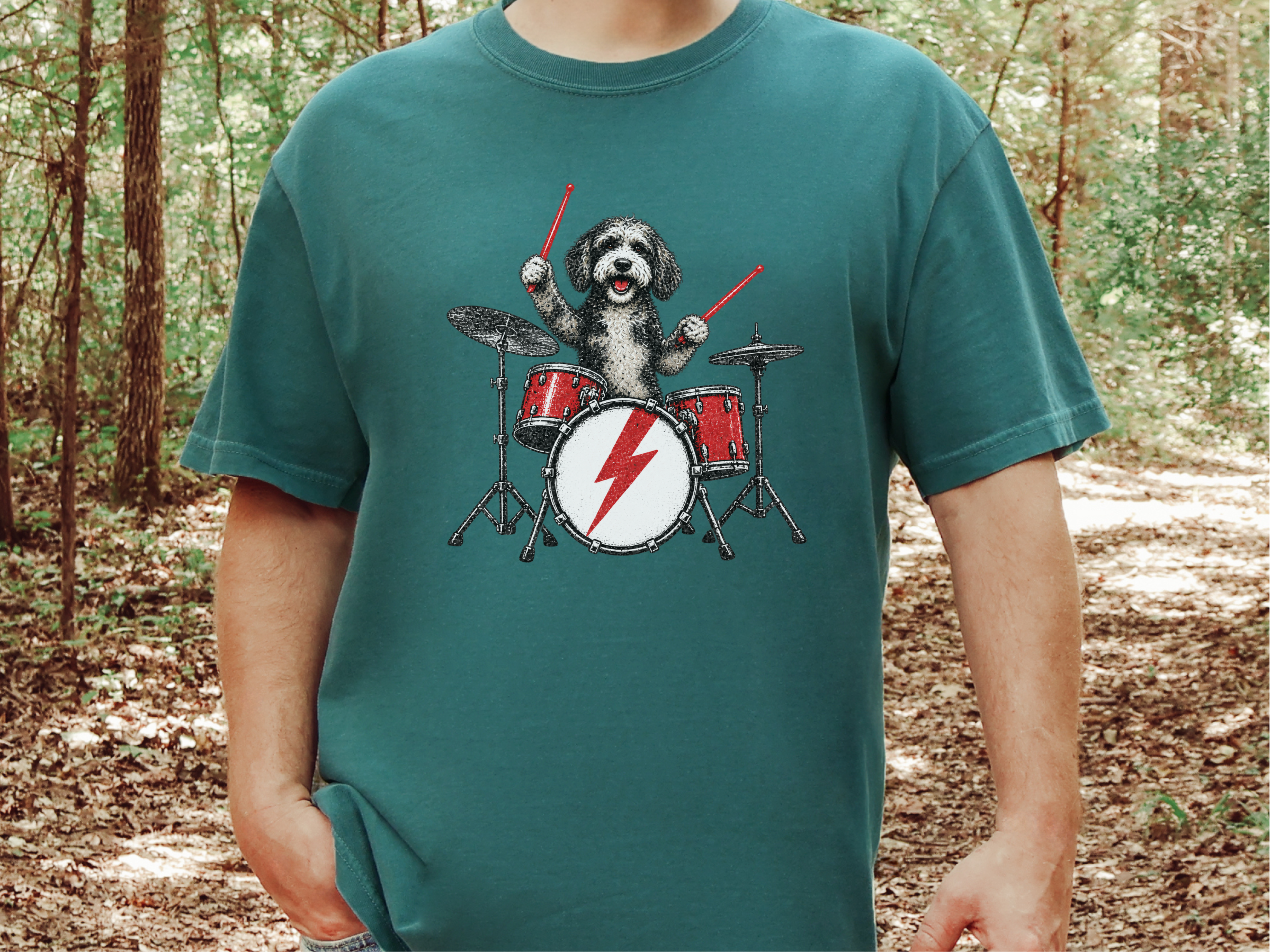 Aussiedoodle Rock Drummer Dog doodle dog shirt - photo 8