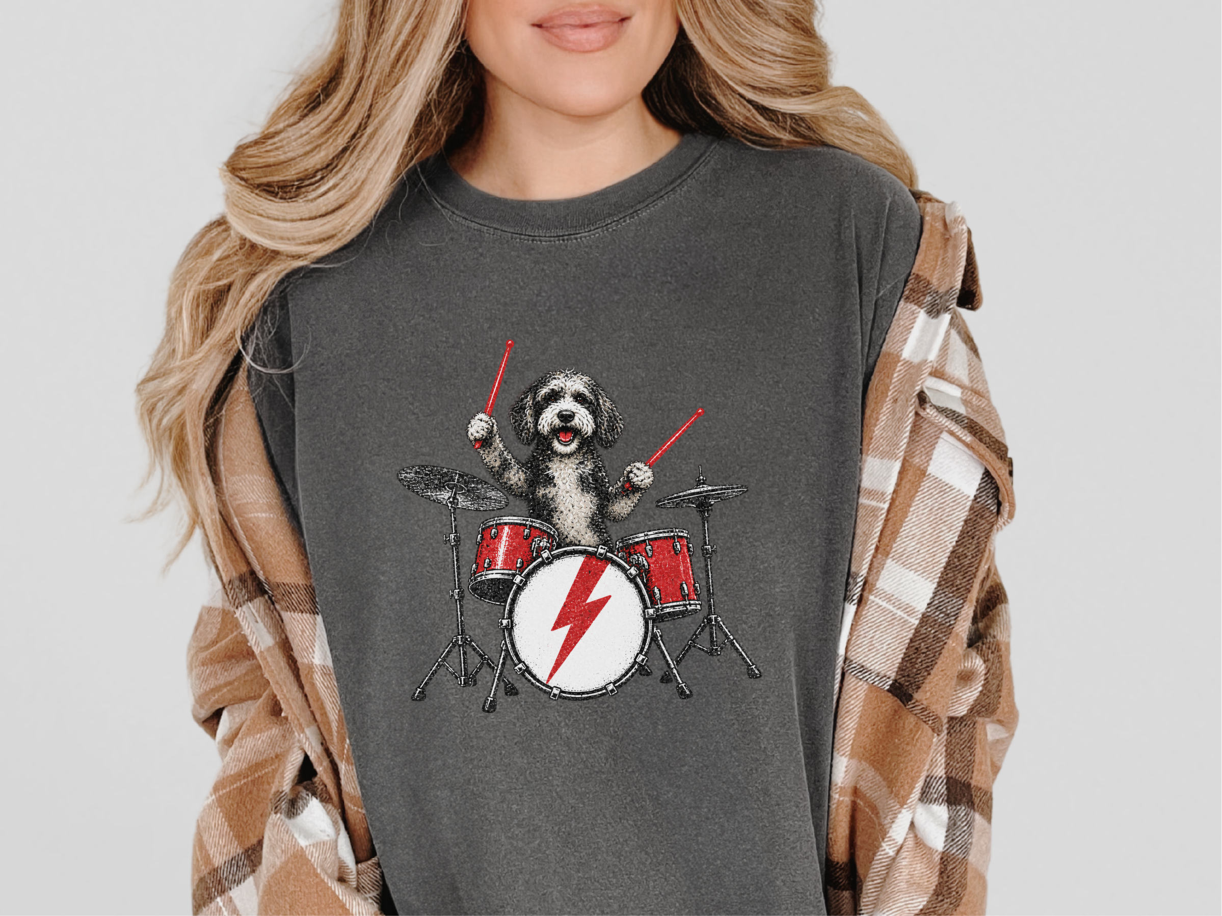 Aussiedoodle Rock Drummer Dog doodle dog shirt - photo 4
