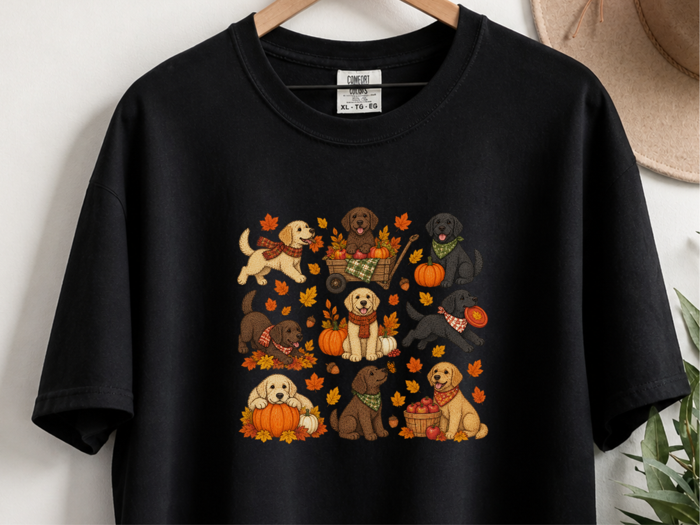 Labrador Fall Activities Clipart doodle dog shirt - photo 1