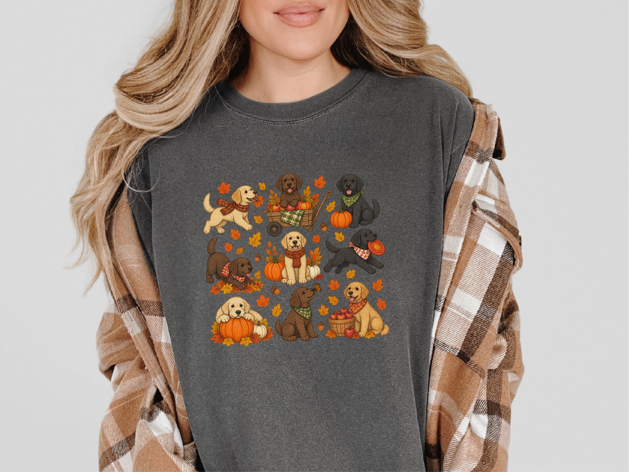 Labrador Fall Activities Clipart doodle dog shirt - photo 4