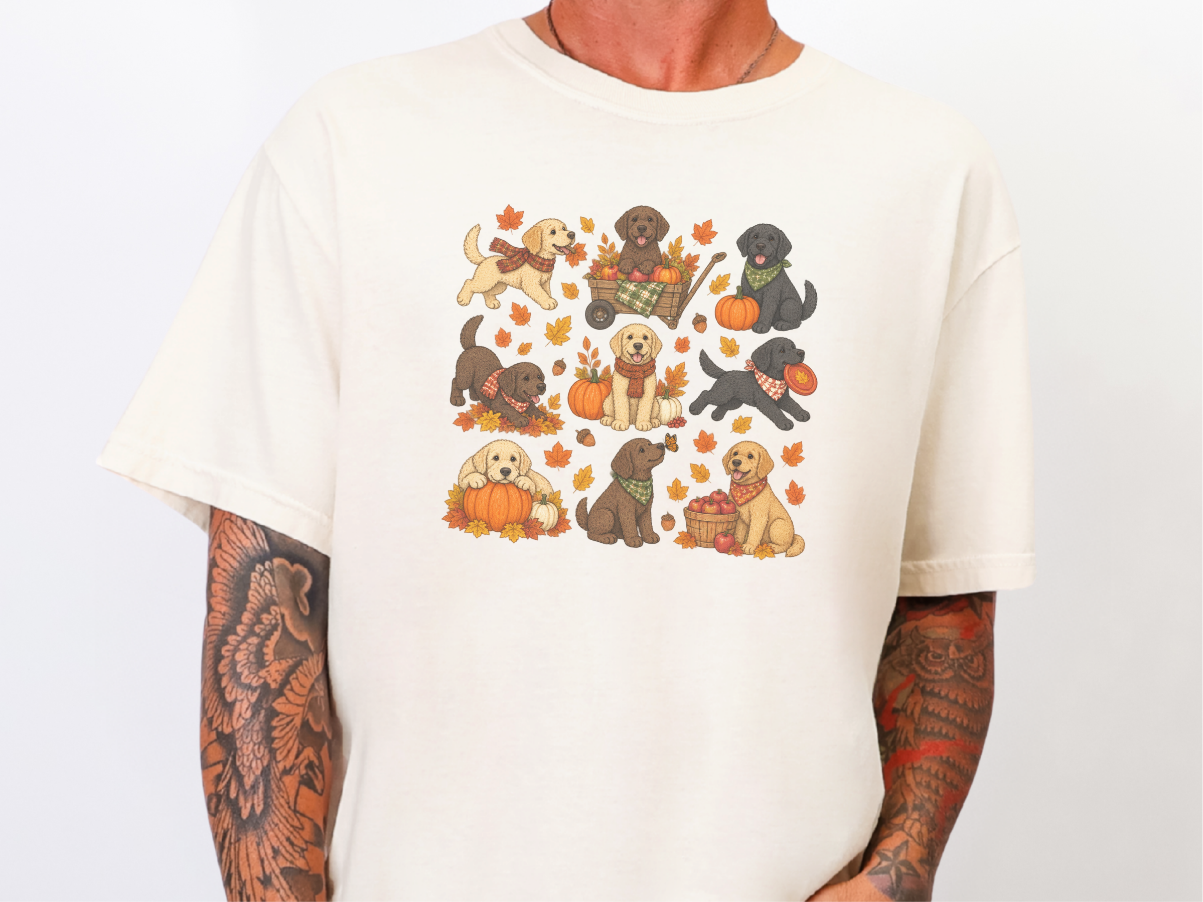 Labrador Fall Activities Clipart doodle dog shirt - photo 8