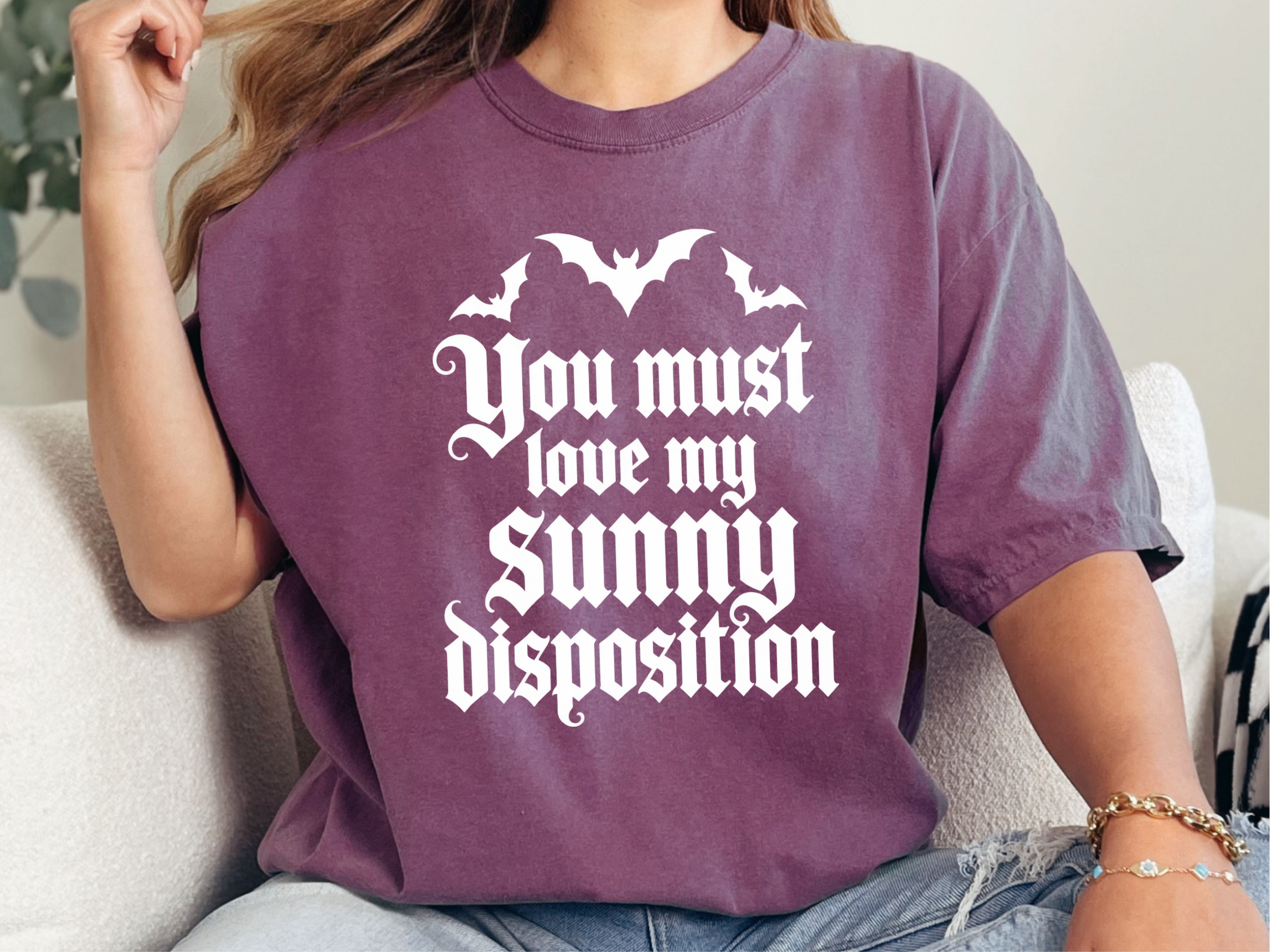 Sunny Disposition Gothic Bats funny shirt - photo 3