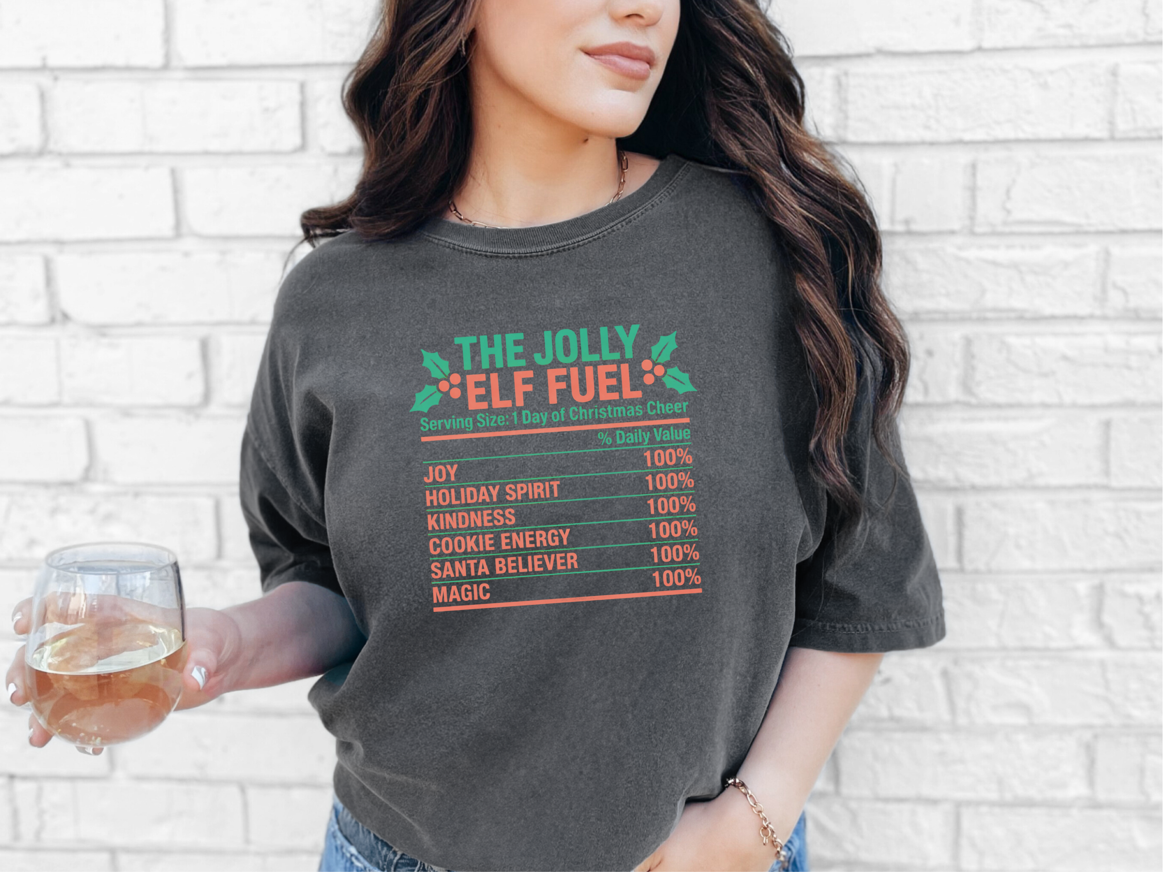 Jolly Elf Fuel Nutrition Label funny shirt - photo 3