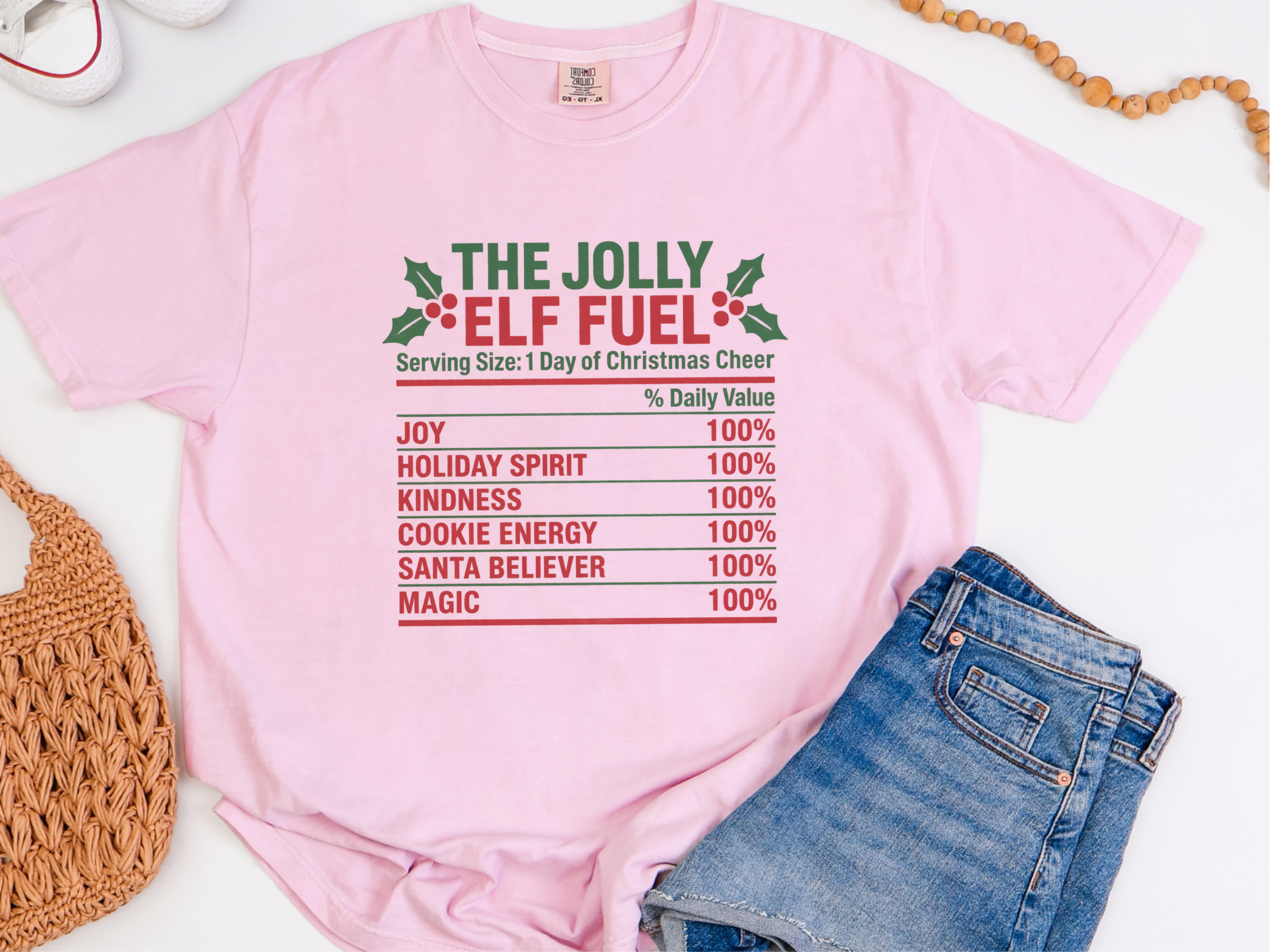 Jolly Elf Fuel Nutrition Label funny shirt - photo 4