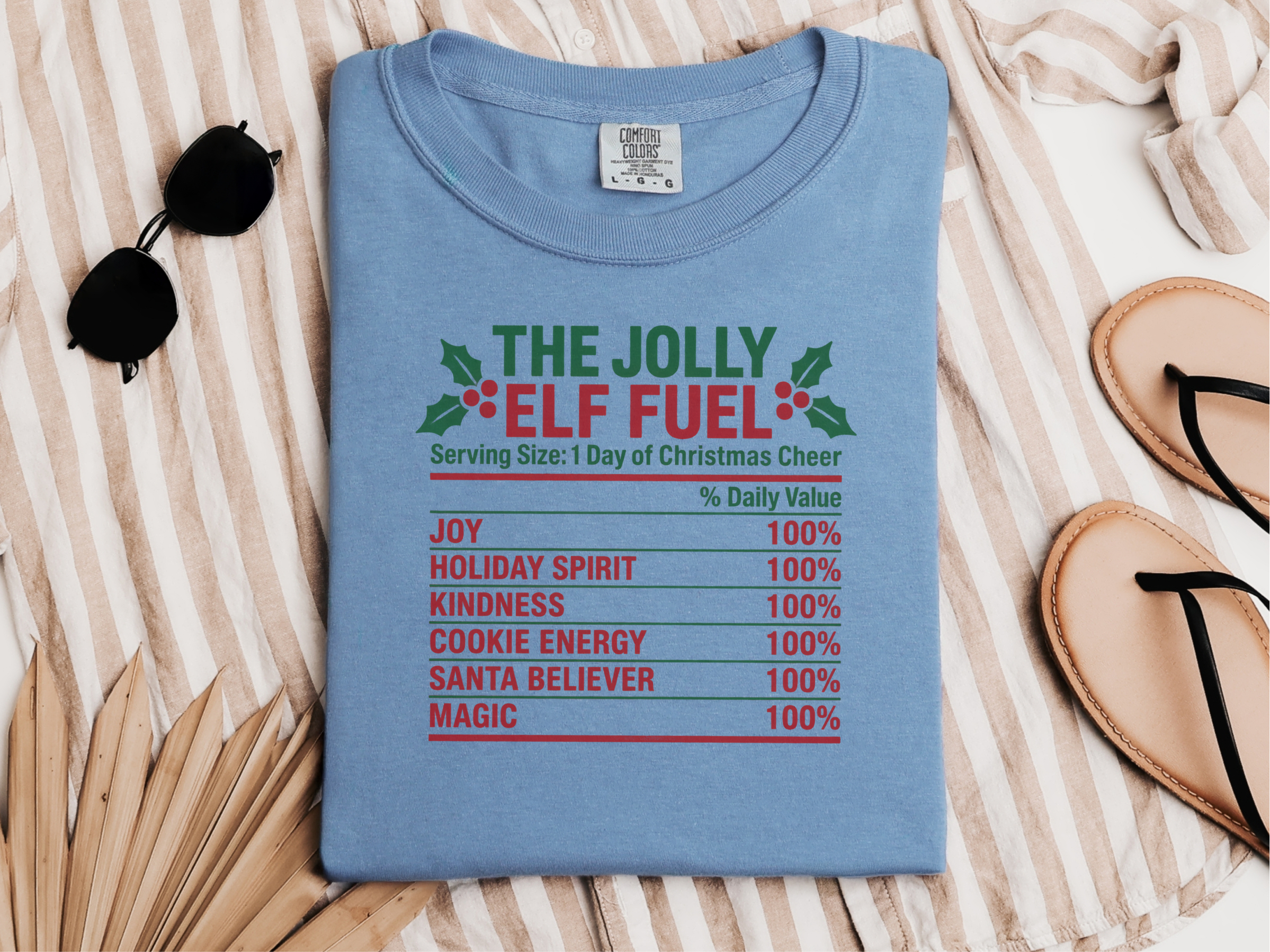 Jolly Elf Fuel Nutrition Label funny shirt - photo 6