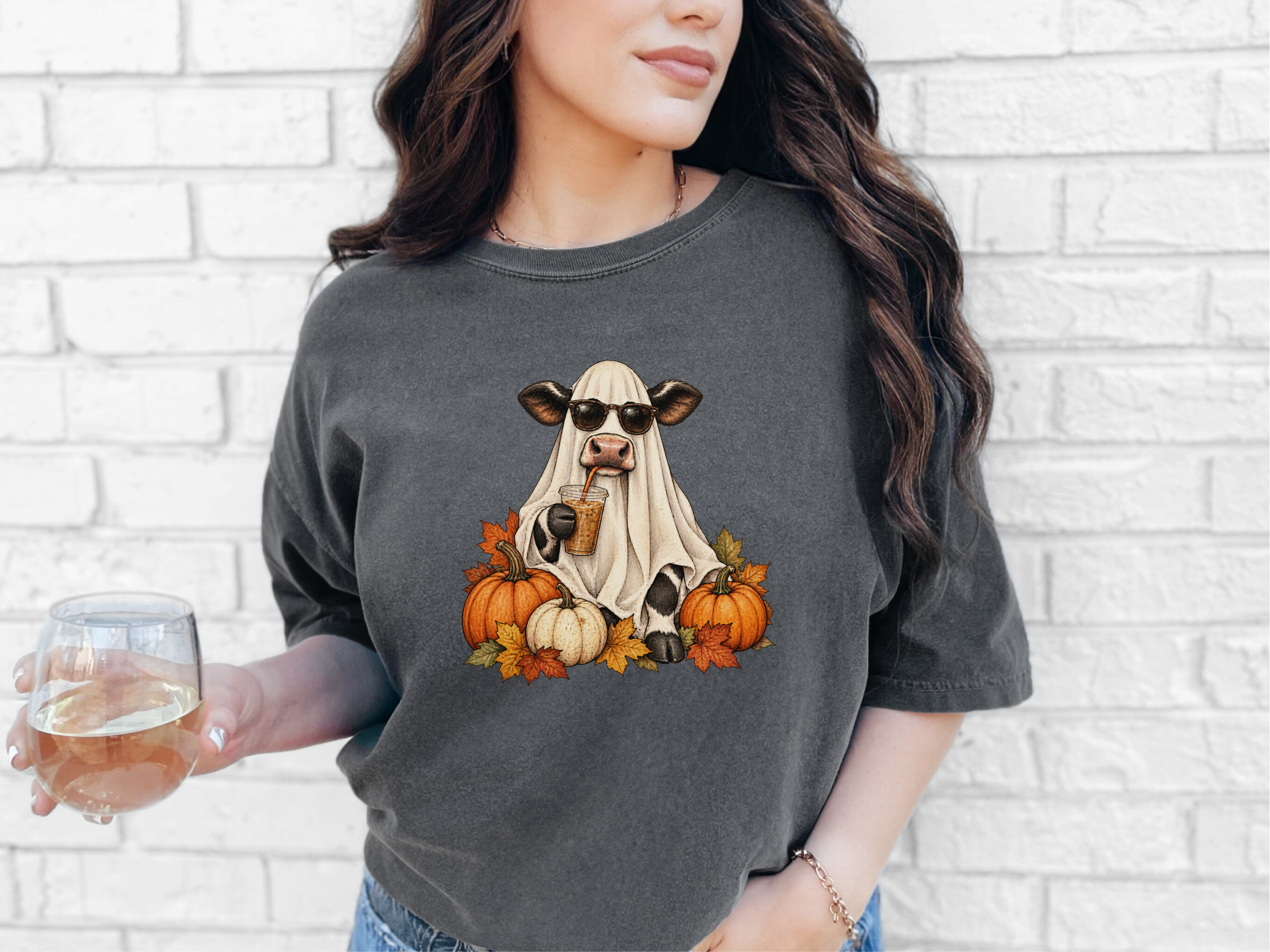 Ghost Cow Iced Coffee Pumpkin funny shirt - photo 7