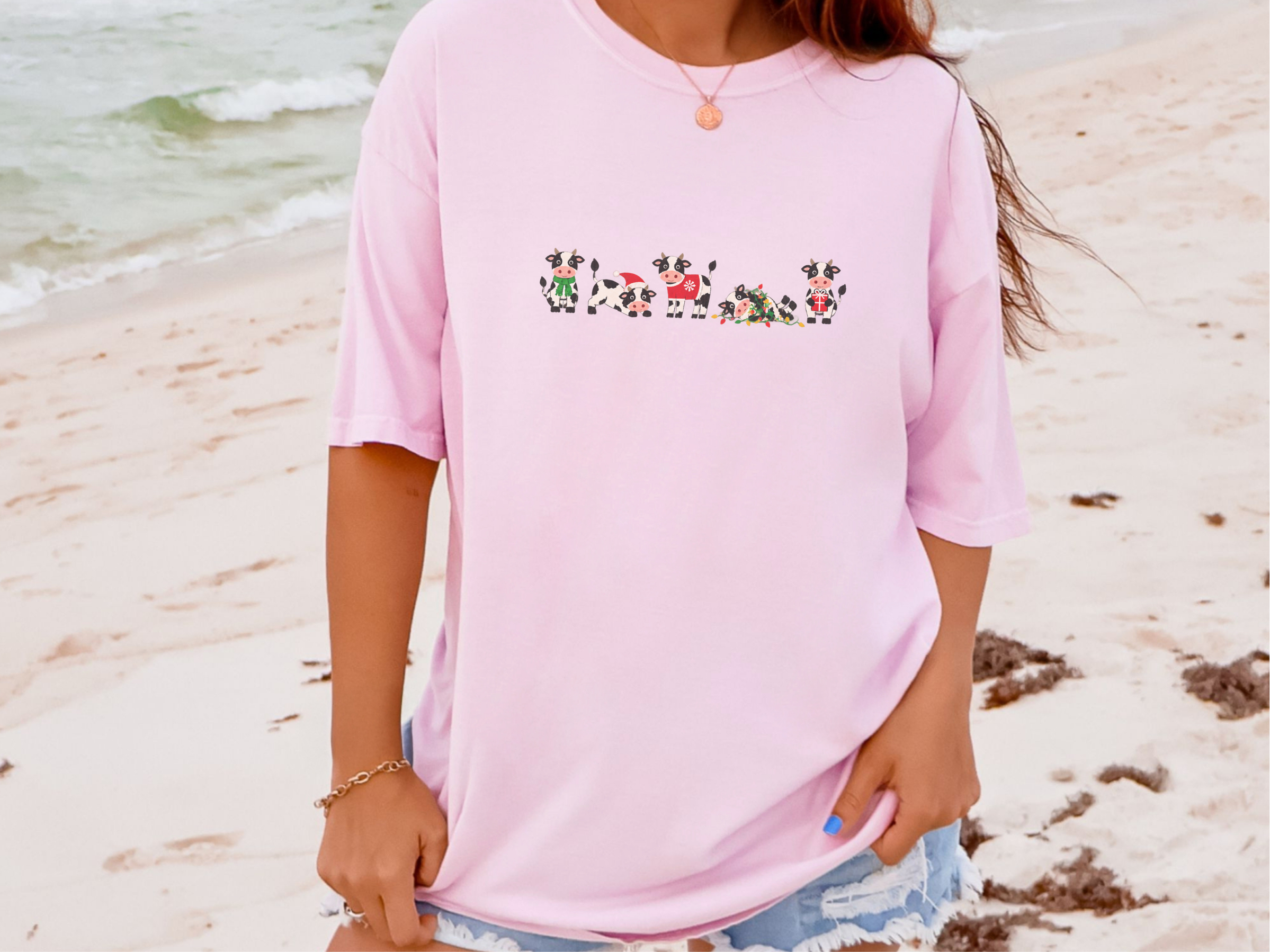 Christmas Cows Line Up funny shirt - photo 4