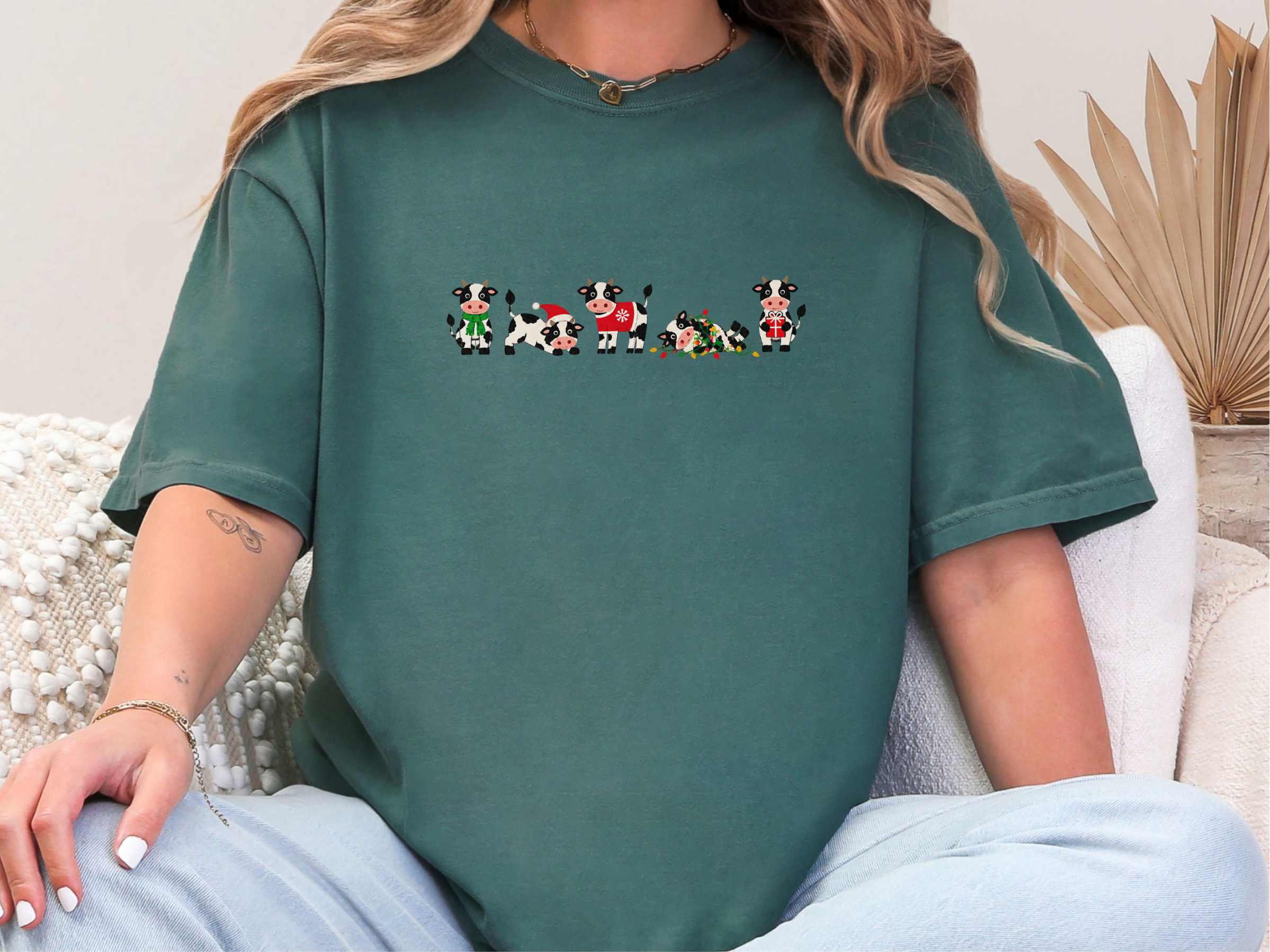 Christmas Cows Line Up funny shirt - photo 6