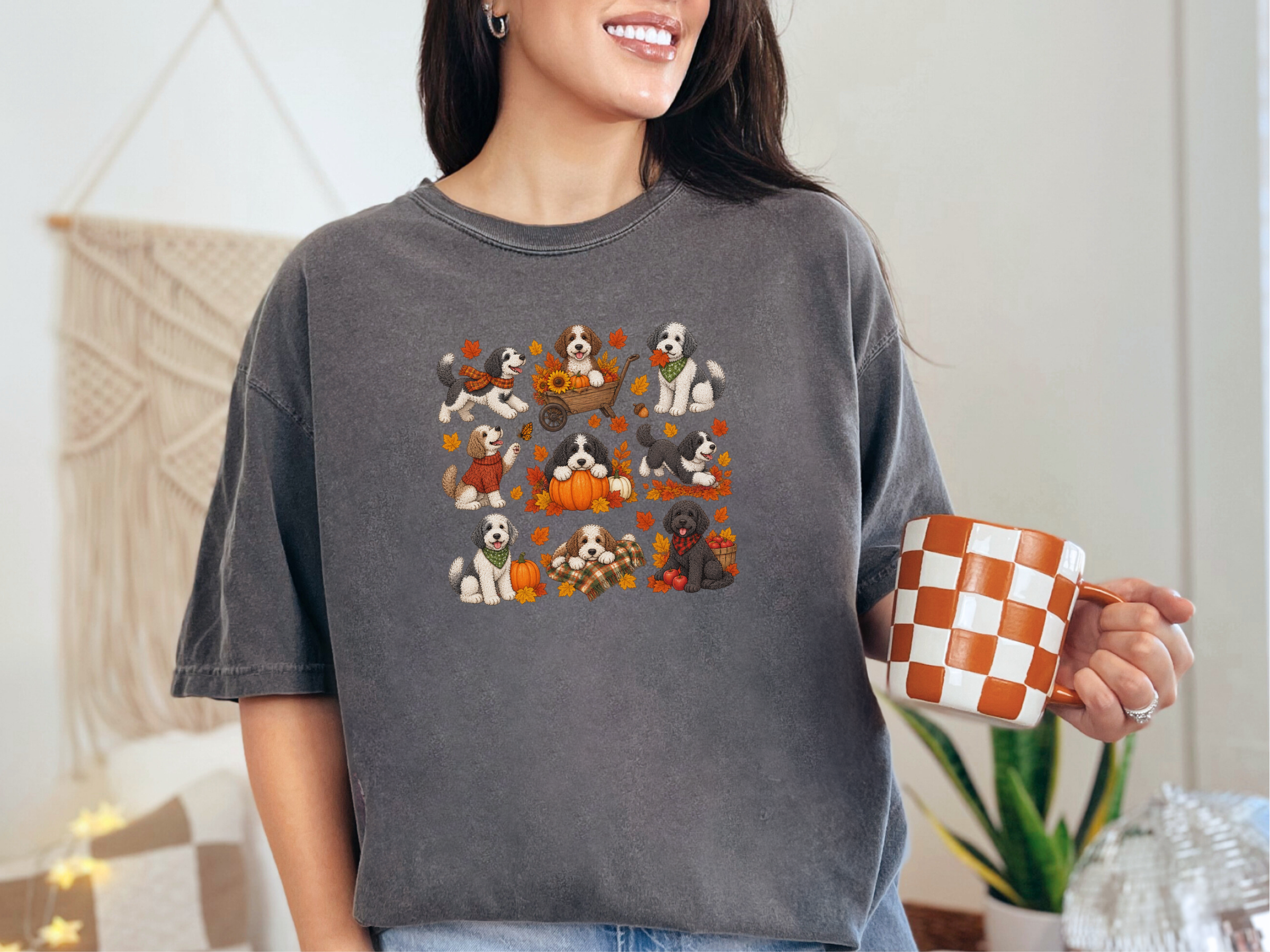 Autumn Sheepadoodle Fall Activities doodle dog shirt - photo 7