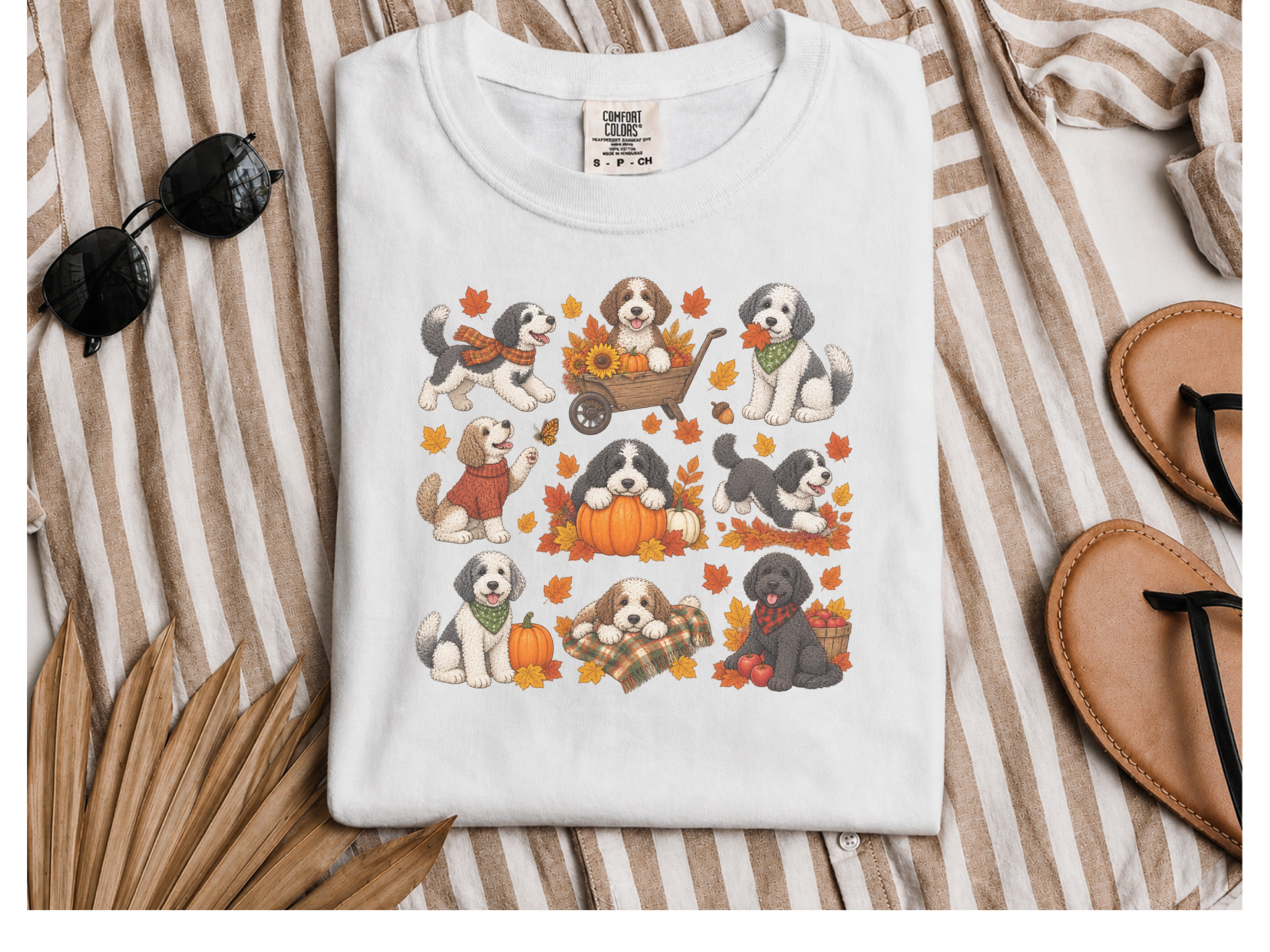 Autumn Sheepadoodle Fall Activities doodle dog shirt - photo 2