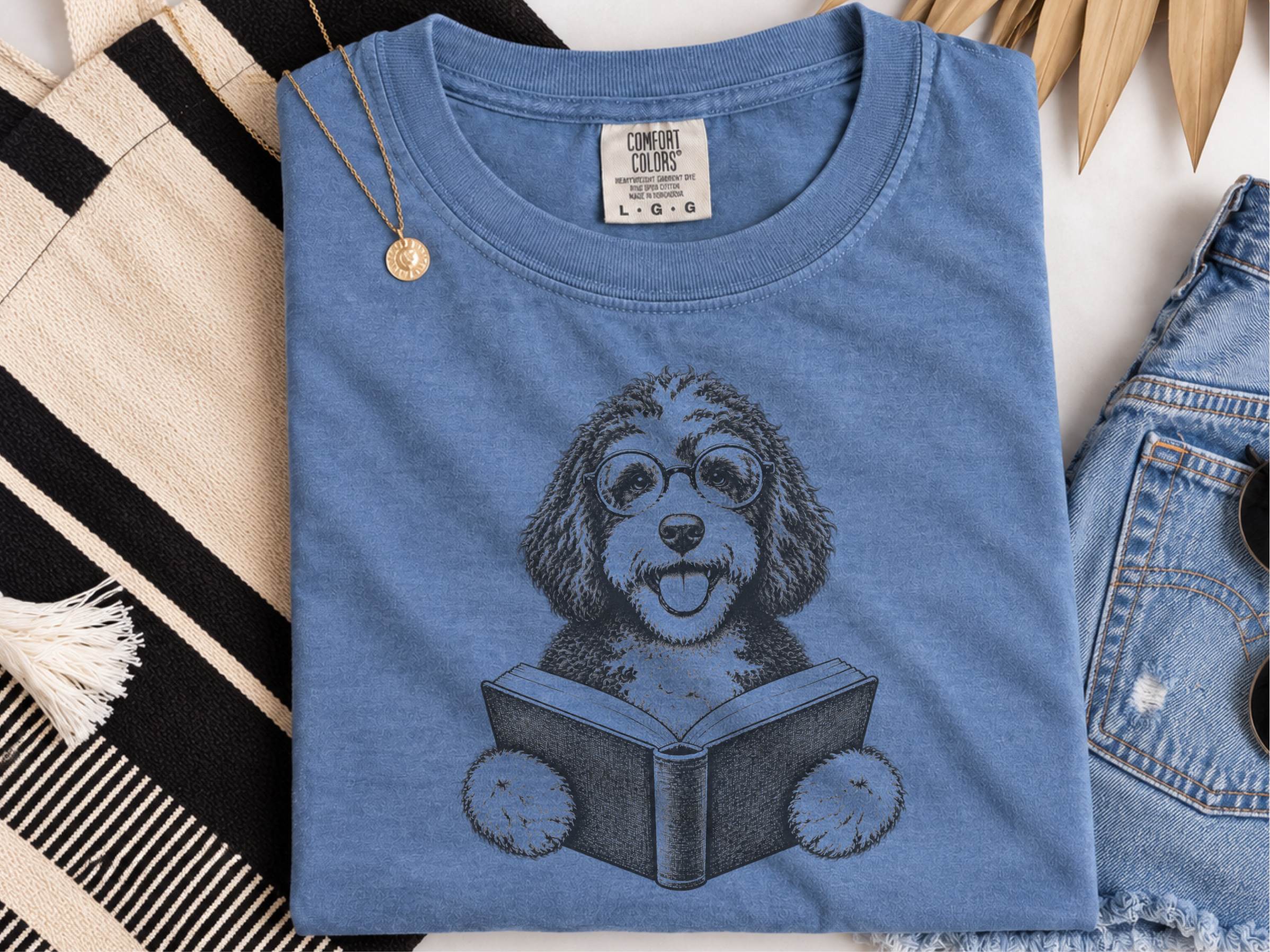 Reading Bernedoodle Dog Glasses doodle dog shirt - photo 5