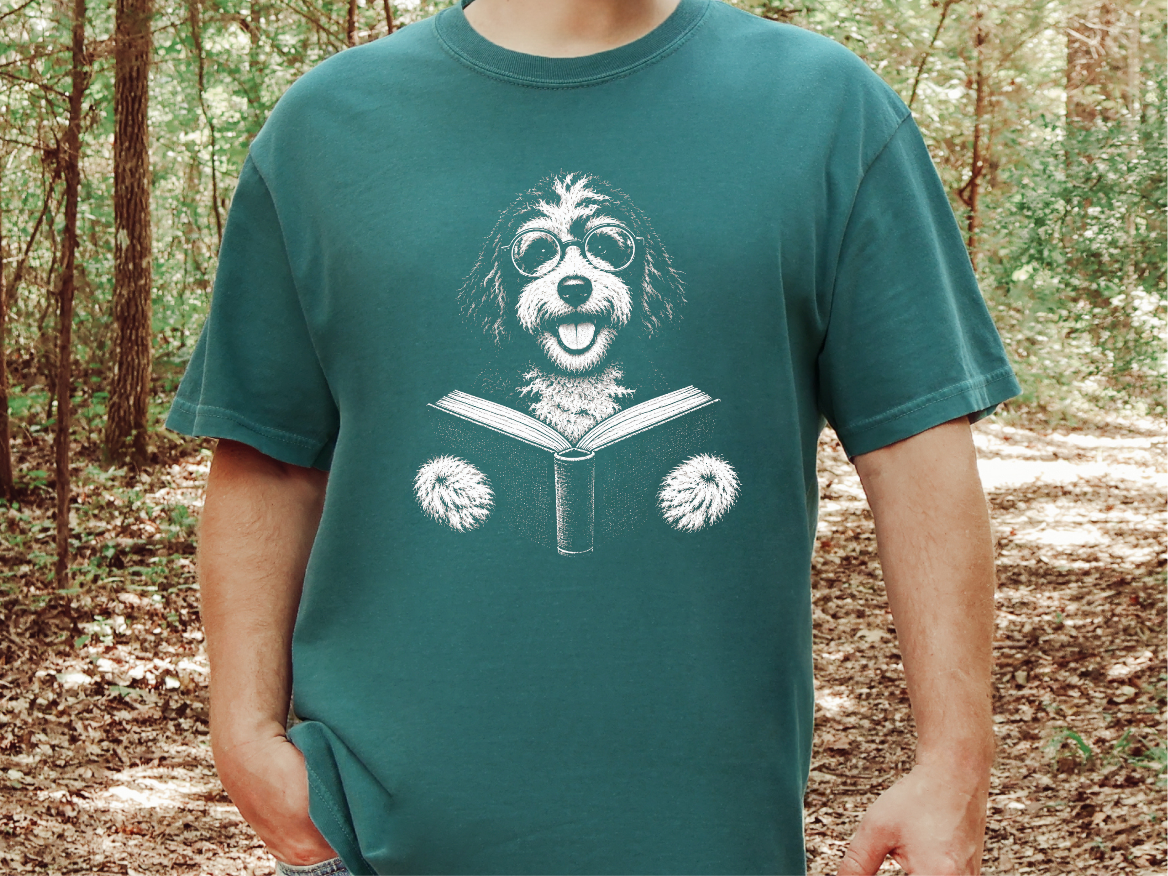 Reading Bernedoodle Dog Glasses doodle dog shirt - photo 8