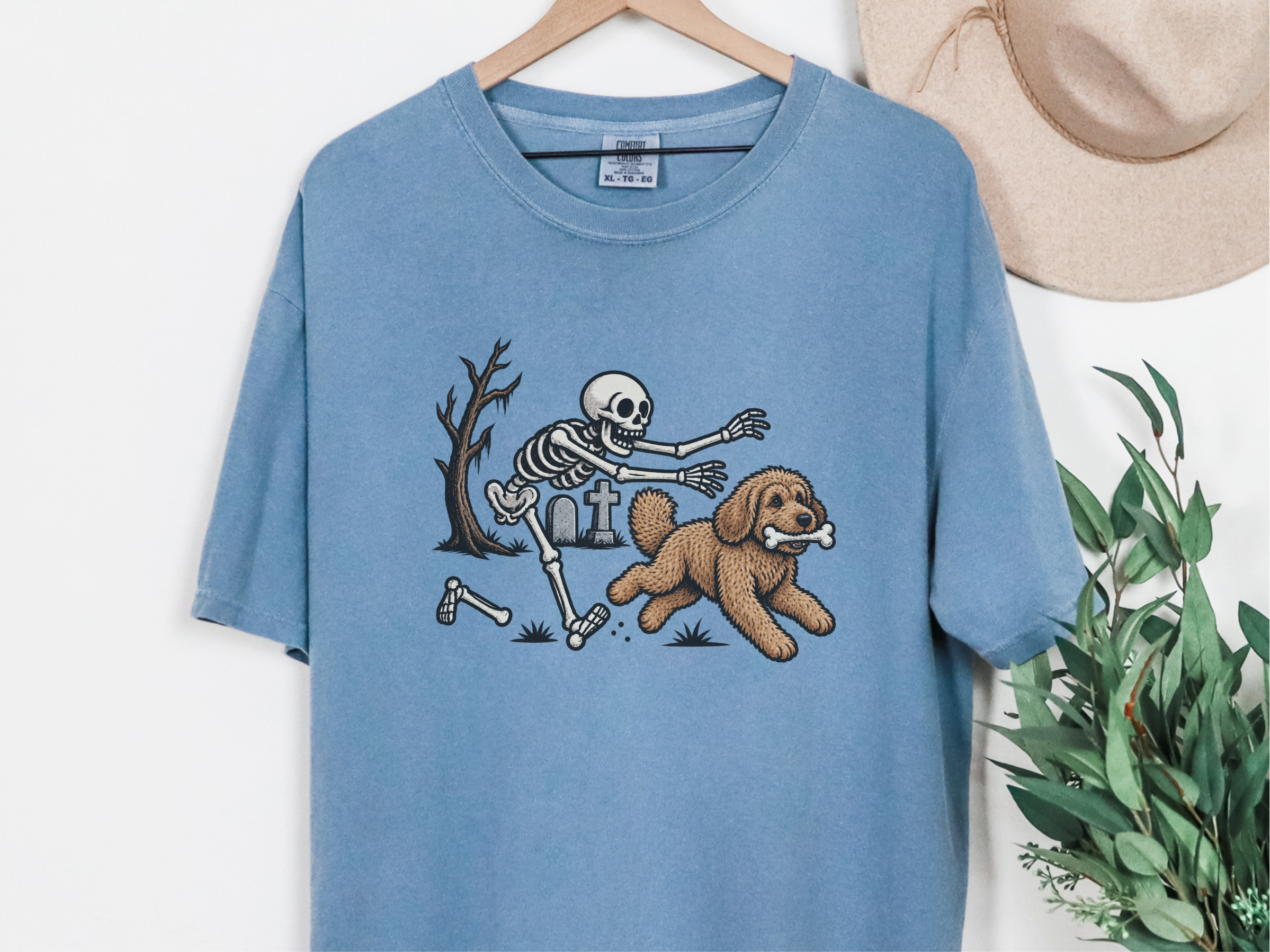 Cockapoo Chased By Skeleton doodle dog shirt - photo 6