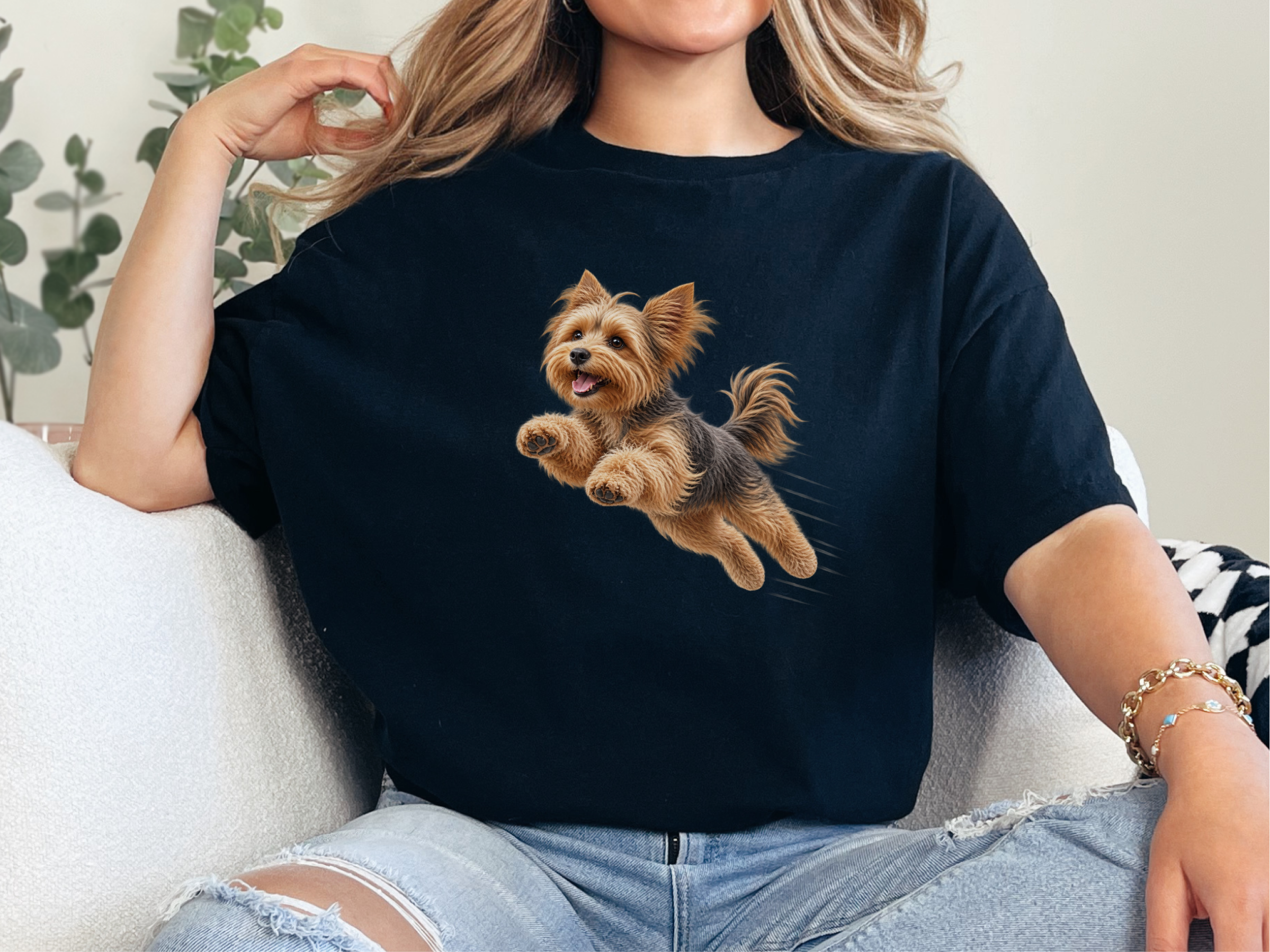 Flying Yorkie Speed Lines Yorkie Mom Shirt