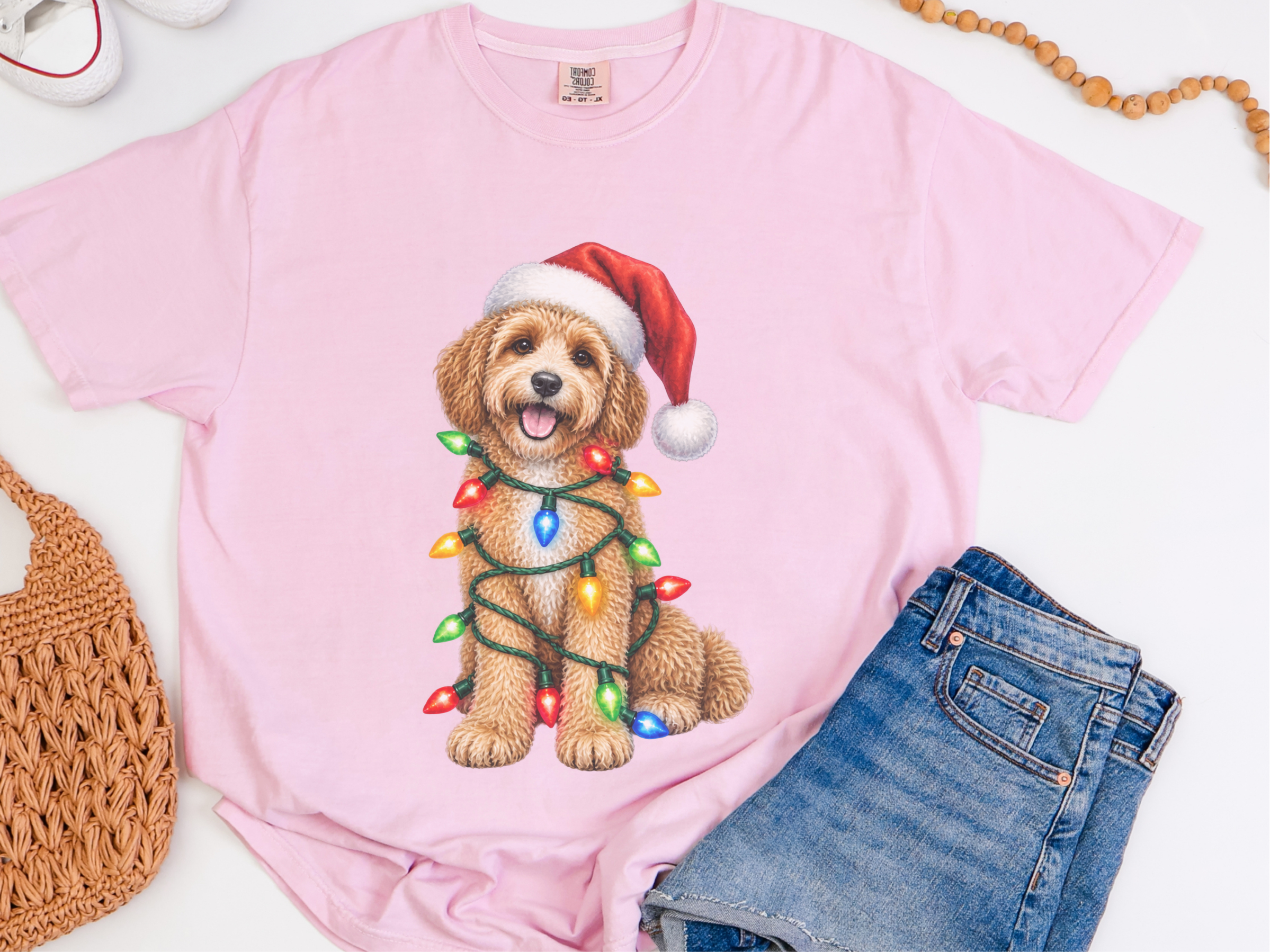 Christmas Cavapoo Holiday Lights doodle dog shirt - photo 4